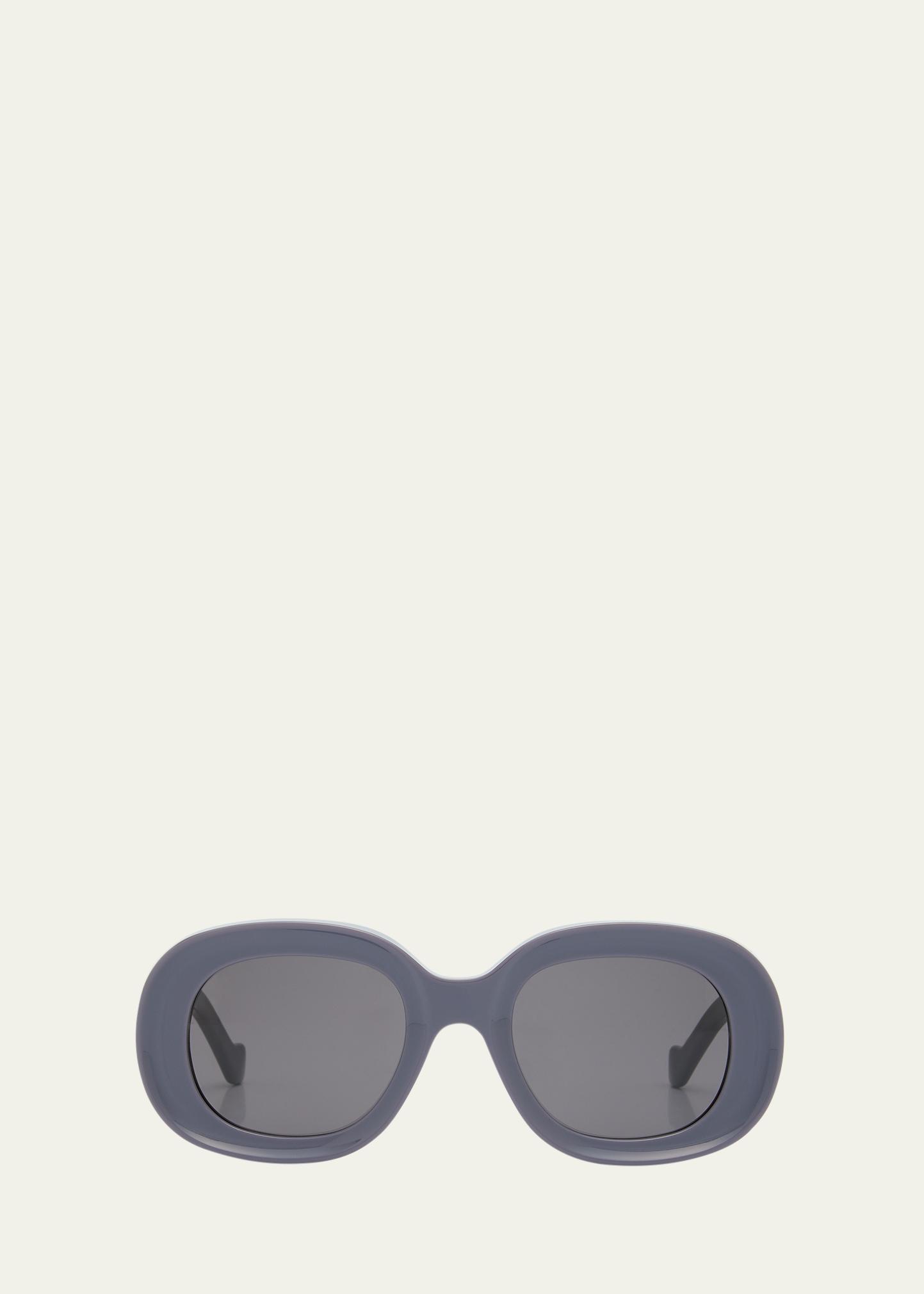Loewe Chunky Anagram 49mm Oval Sunglasses in Dark Havana 