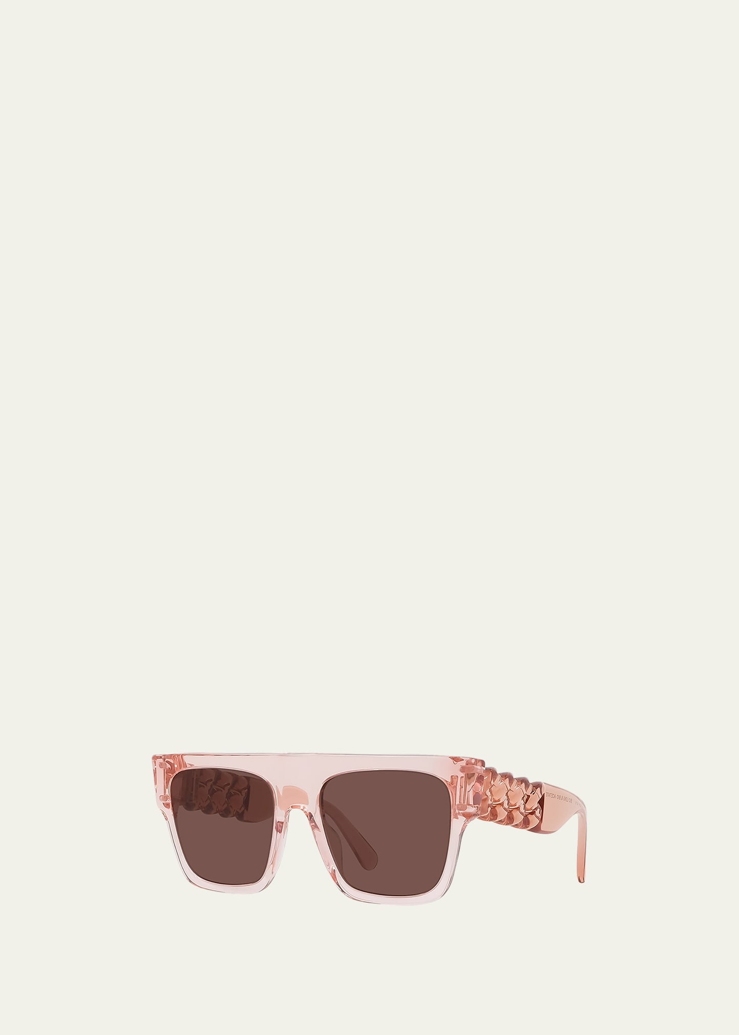 Stella Mccartney Flat-top Square Acetate Sunglasses In Brown