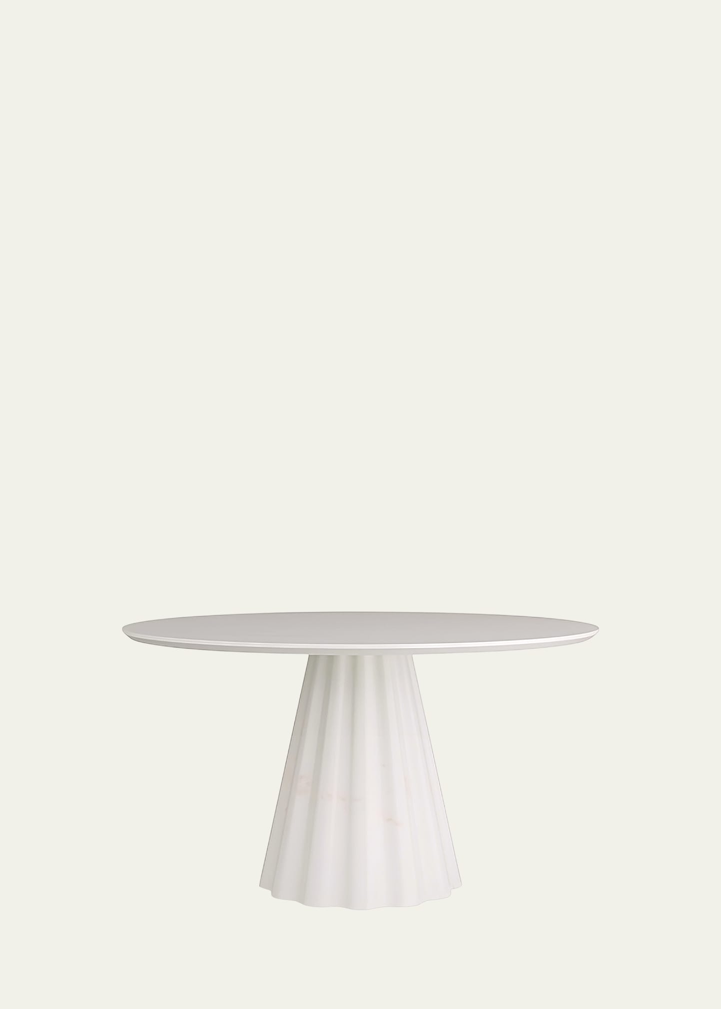 Arteriors Rinny Round Dining Table, 54" In Matte White Gesso