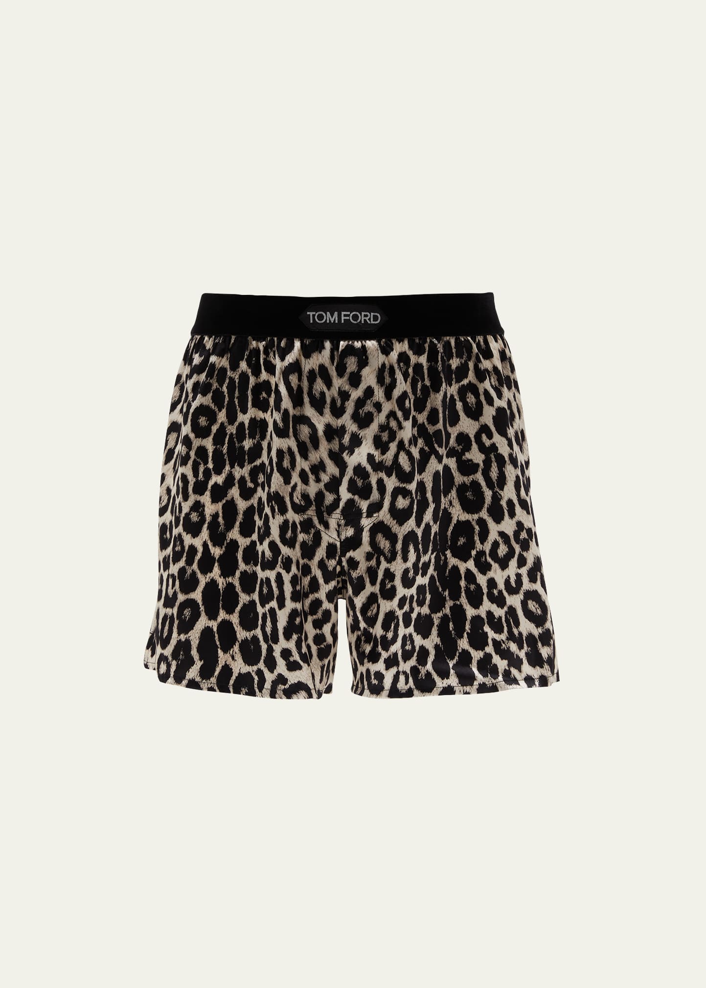 Tom Ford Men's Silk Leopard-print Boxer Shorts In Snow Leopard