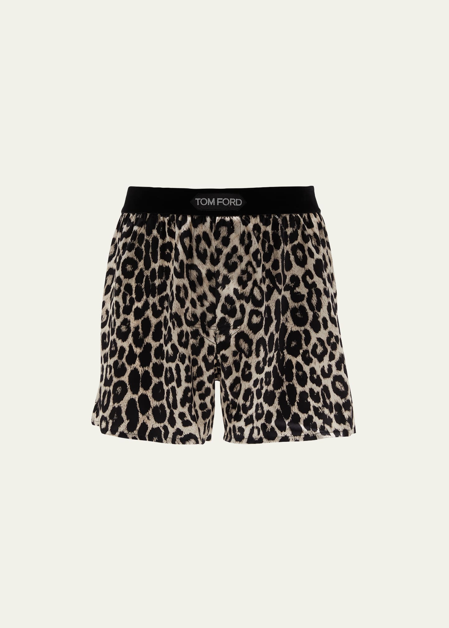 TOM FORD MEN'S SILK LEOPARD-PRINT BOXER SHORTS