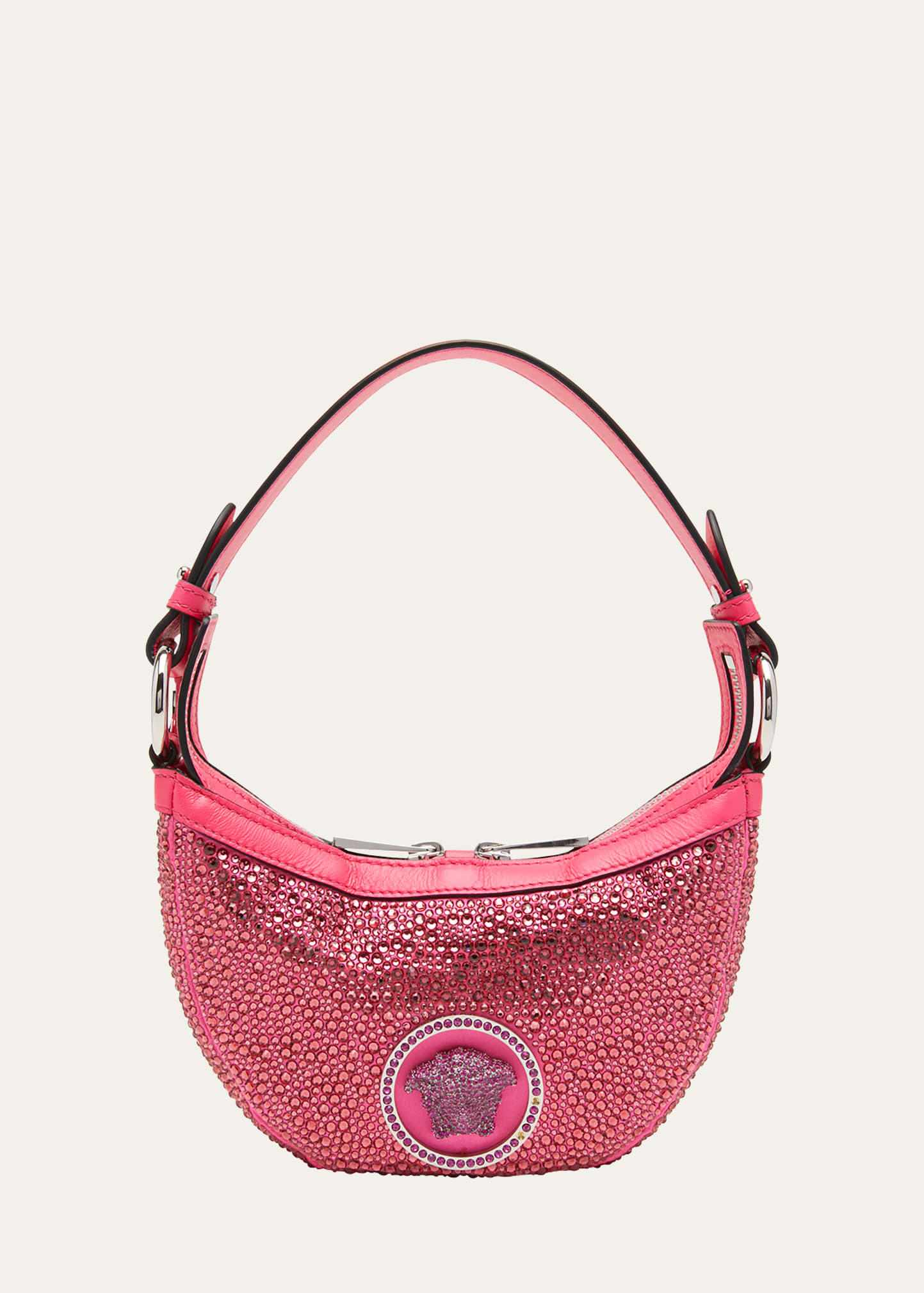 Versace Repeat Mini Crystal Top Handle Bag In 1pm6p Tropical Pi