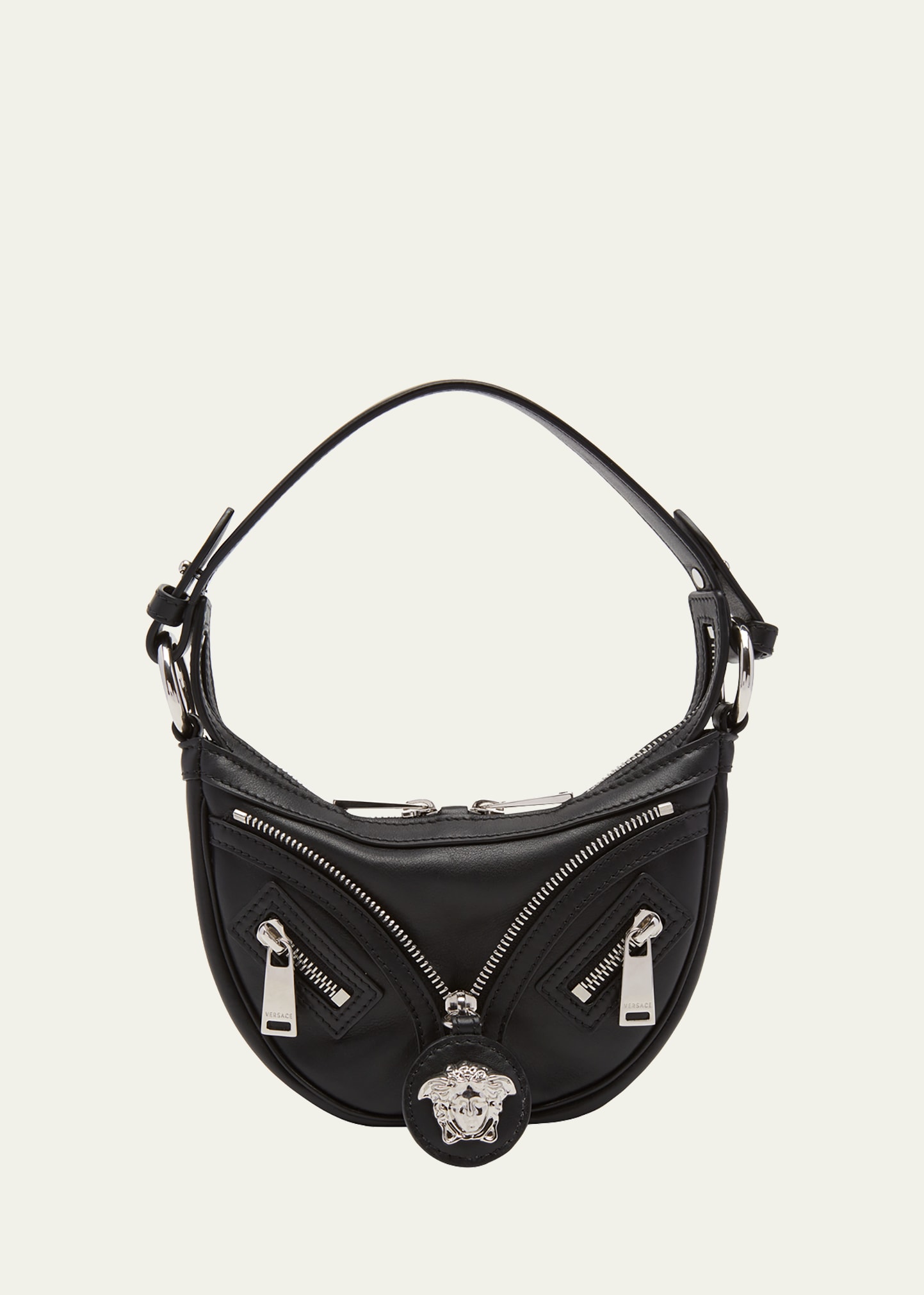 Versace Repeat Medusa Mini Top-handle Bag In 1b00p Black Palla