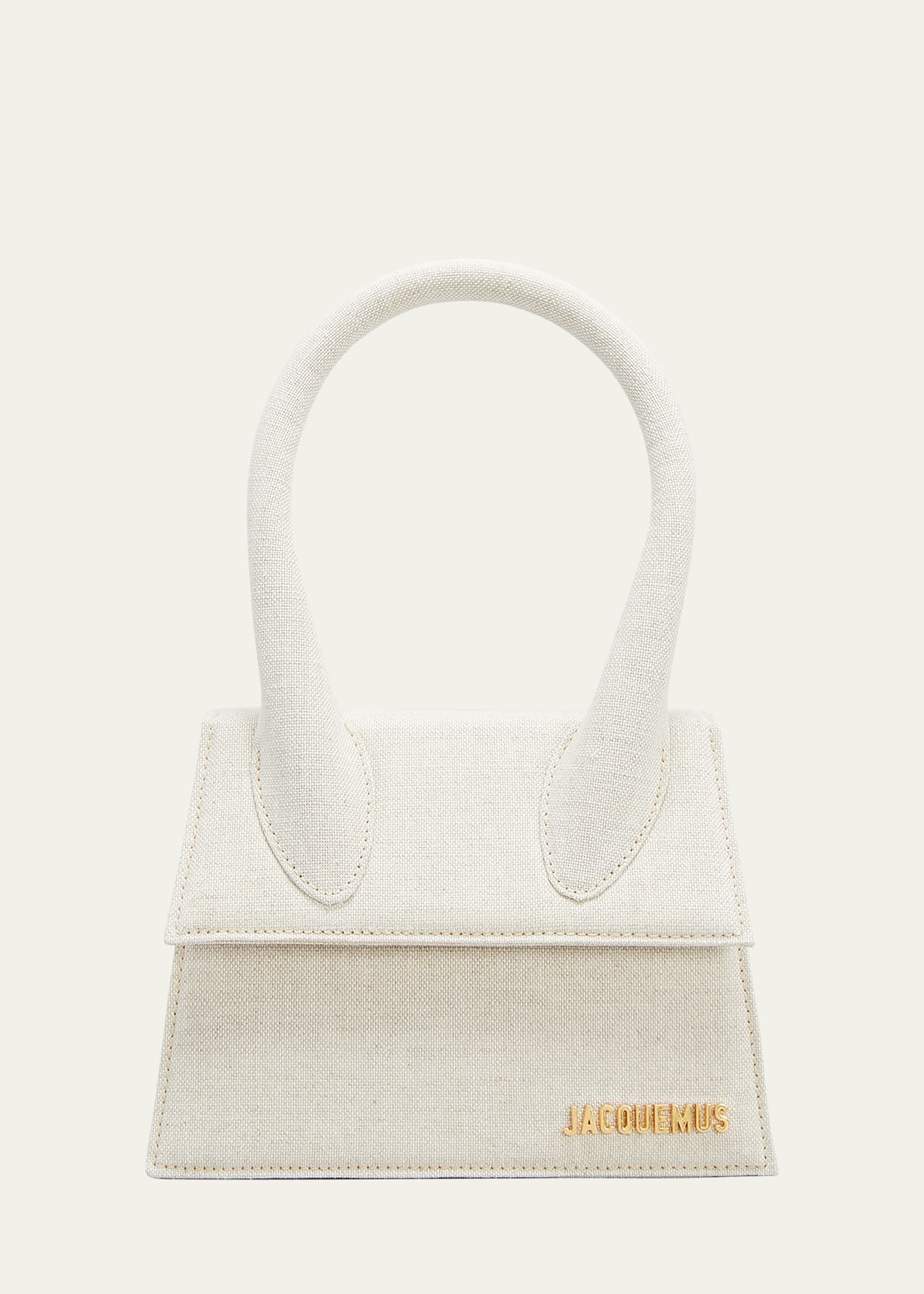 Jacquemus Le Chiquito Moyen Linen Top-Handle Bag