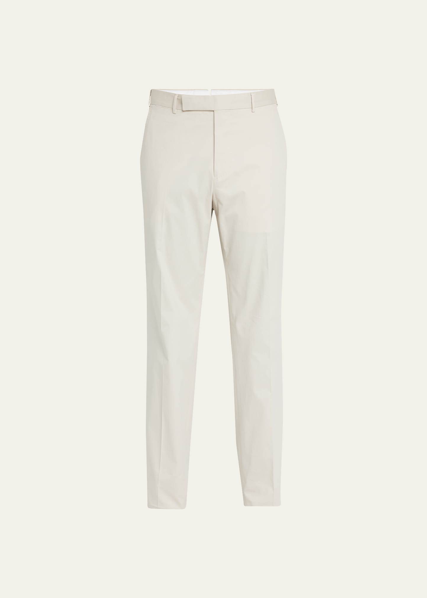 ZEGNA MEN'S PREMIUM COTTON FLAT-FRONT PANTS