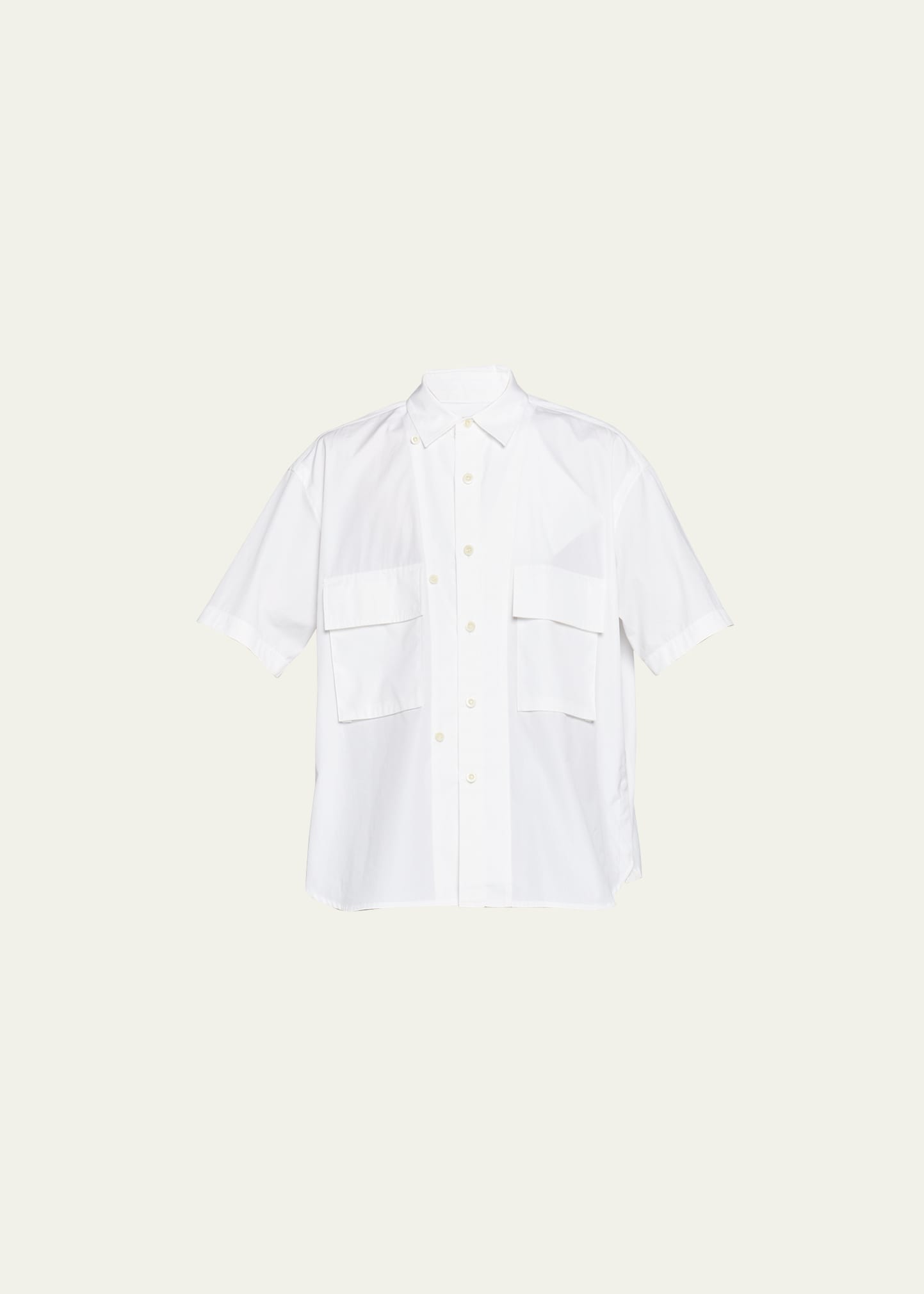 SACAI Men's Poplin Two-Pocket Short-Sleeve Shirt | Smart Closet