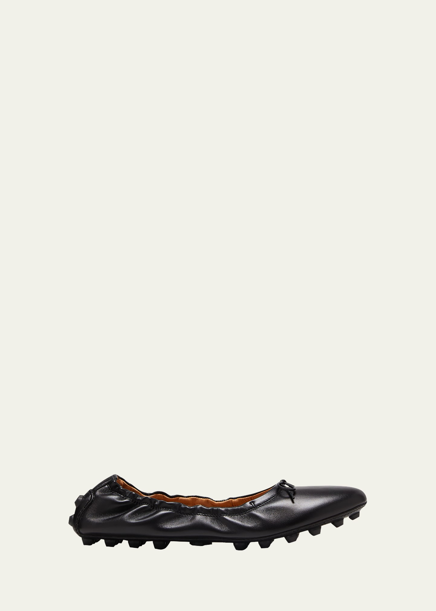 Bubble leather ballet flats