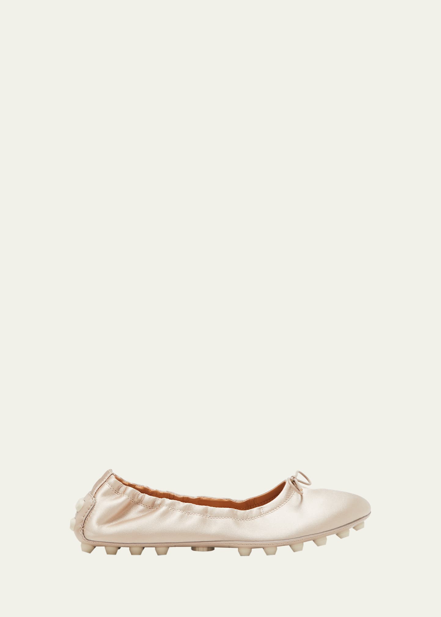 Shop Tod's Men's Satin Gommini Ballet Flats In C600 Naturale C4