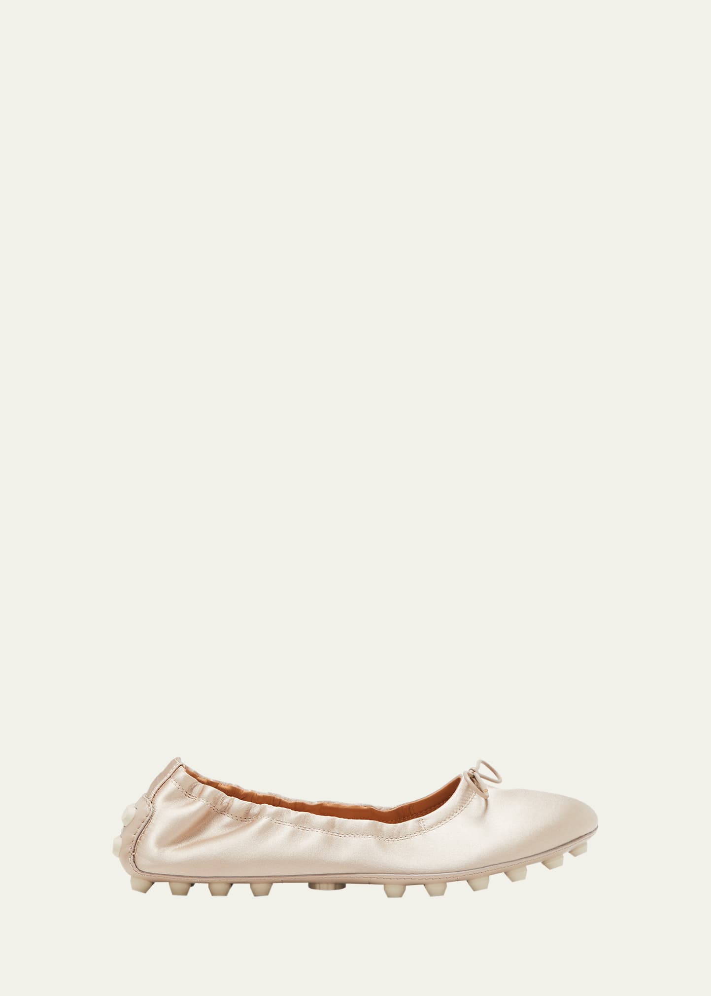 Tod's 10mm Ballerina Des Gommini Leather Flats In C600 Naturale C4
