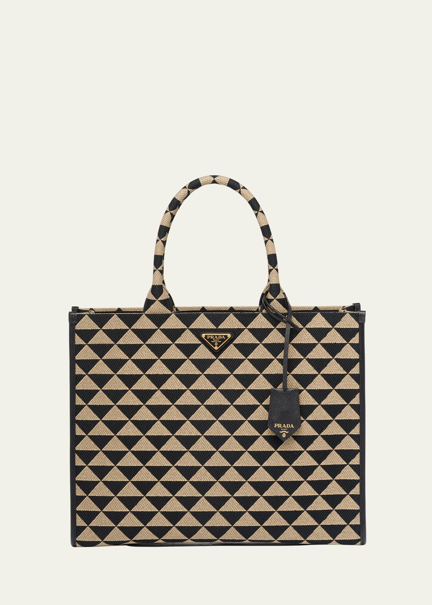 Prada Mini Checkered Raffia Top-Handle Bag - Bergdorf Goodman