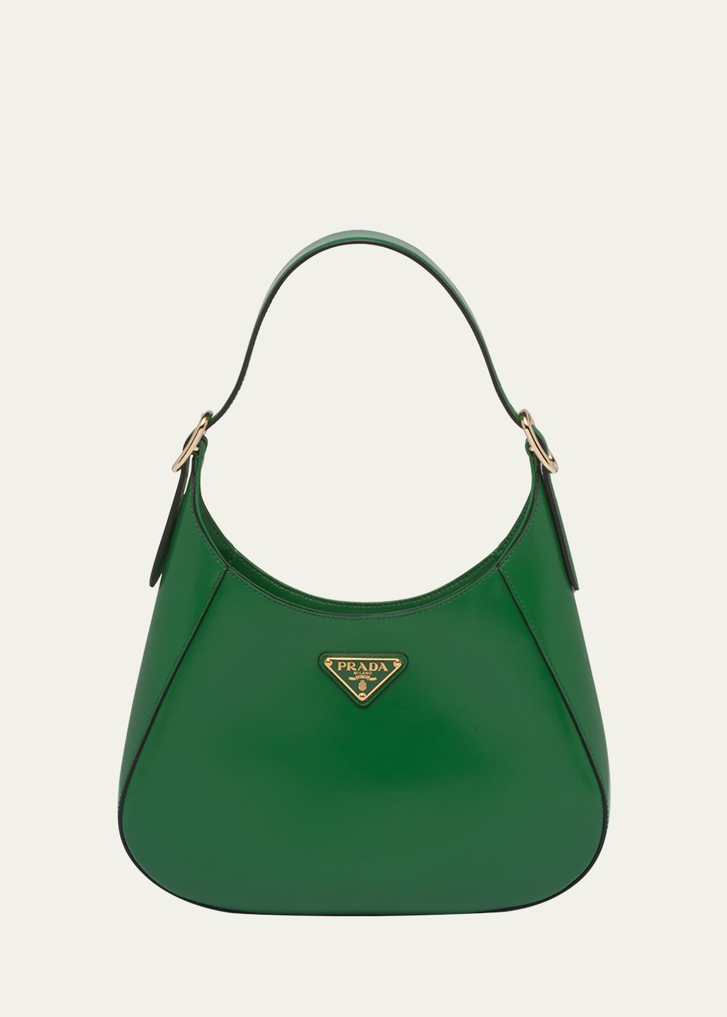 Prada Buckle Box Calf Leather Hobo Bag In F0pg7 Bianco N