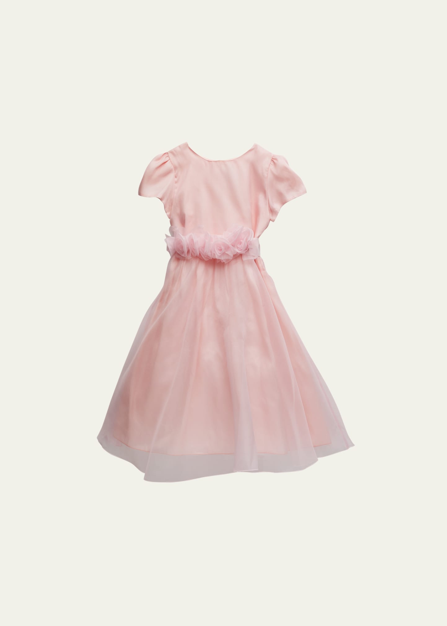 Mariella Ferrari Kids' Girl's Flower Dress With Shine In Pink