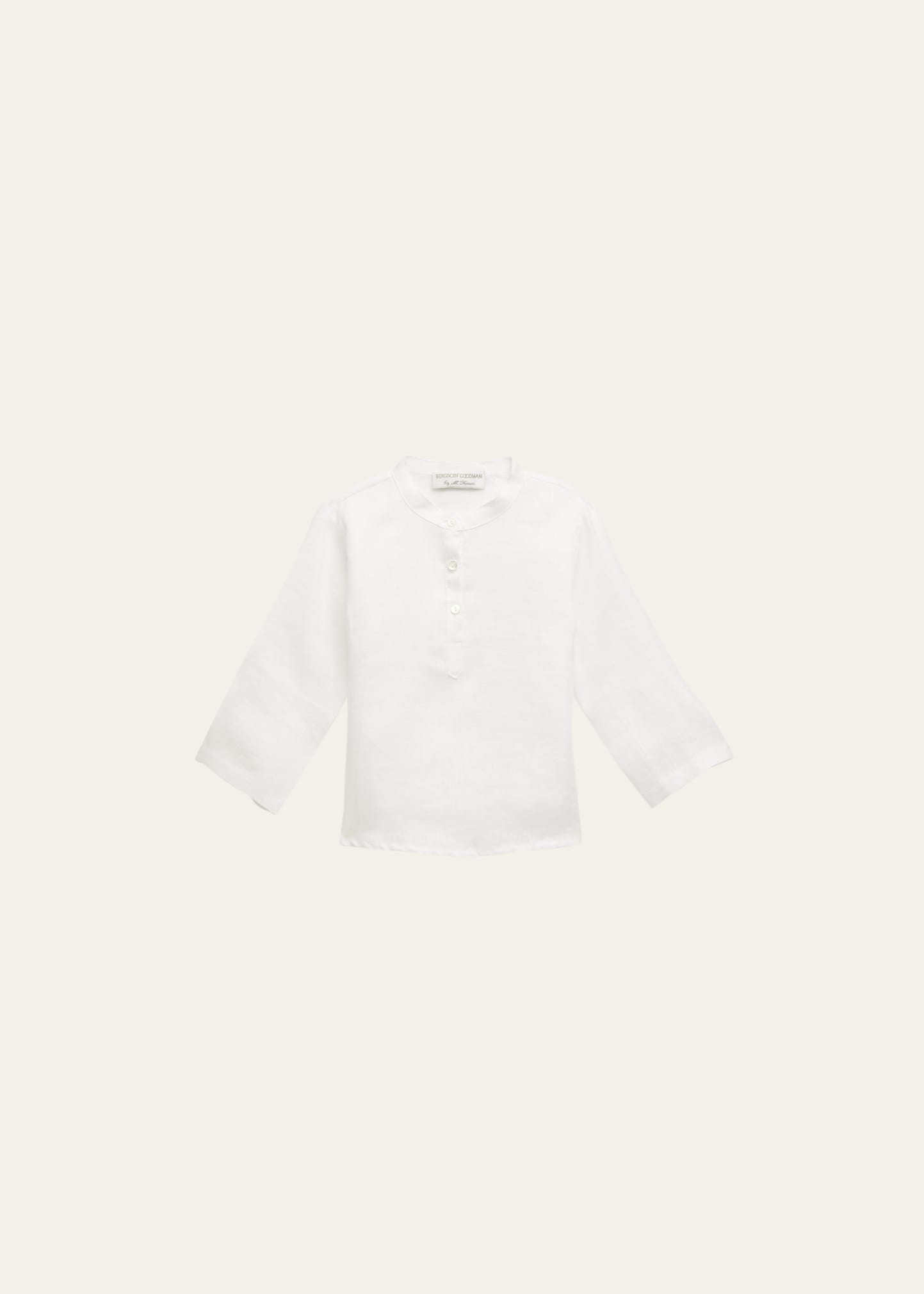 Mariella Ferrari Kids' Boy's Button Down Linen Shirt In White