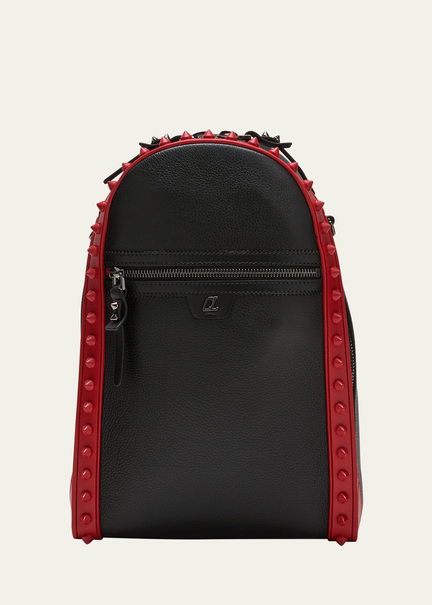 Shop Christian Louboutin BackParis Leather Spike Backpack