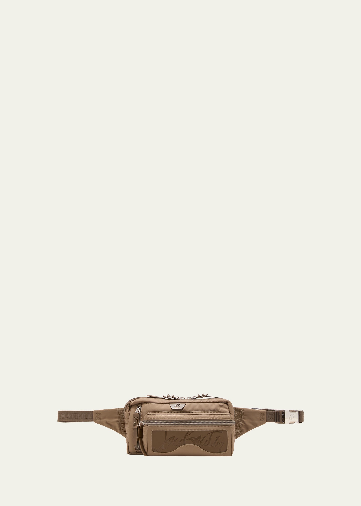 Christian Louboutin Men's Loubideal Sneaker Sole Nylon Belt Bag In Sierra/sierra/sie