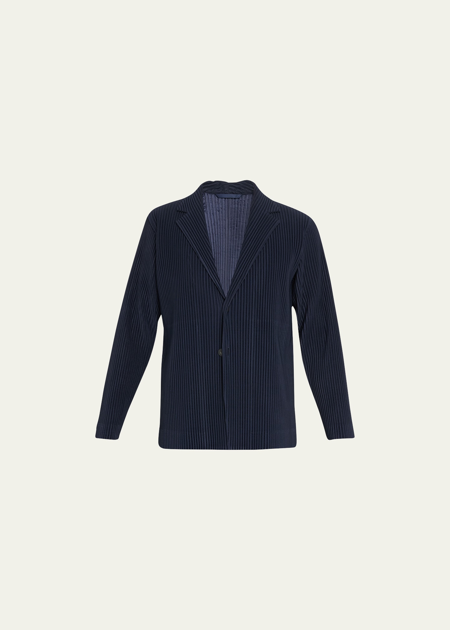 Issey Miyake Men's Pleated Polyester Sport Coat In Navy