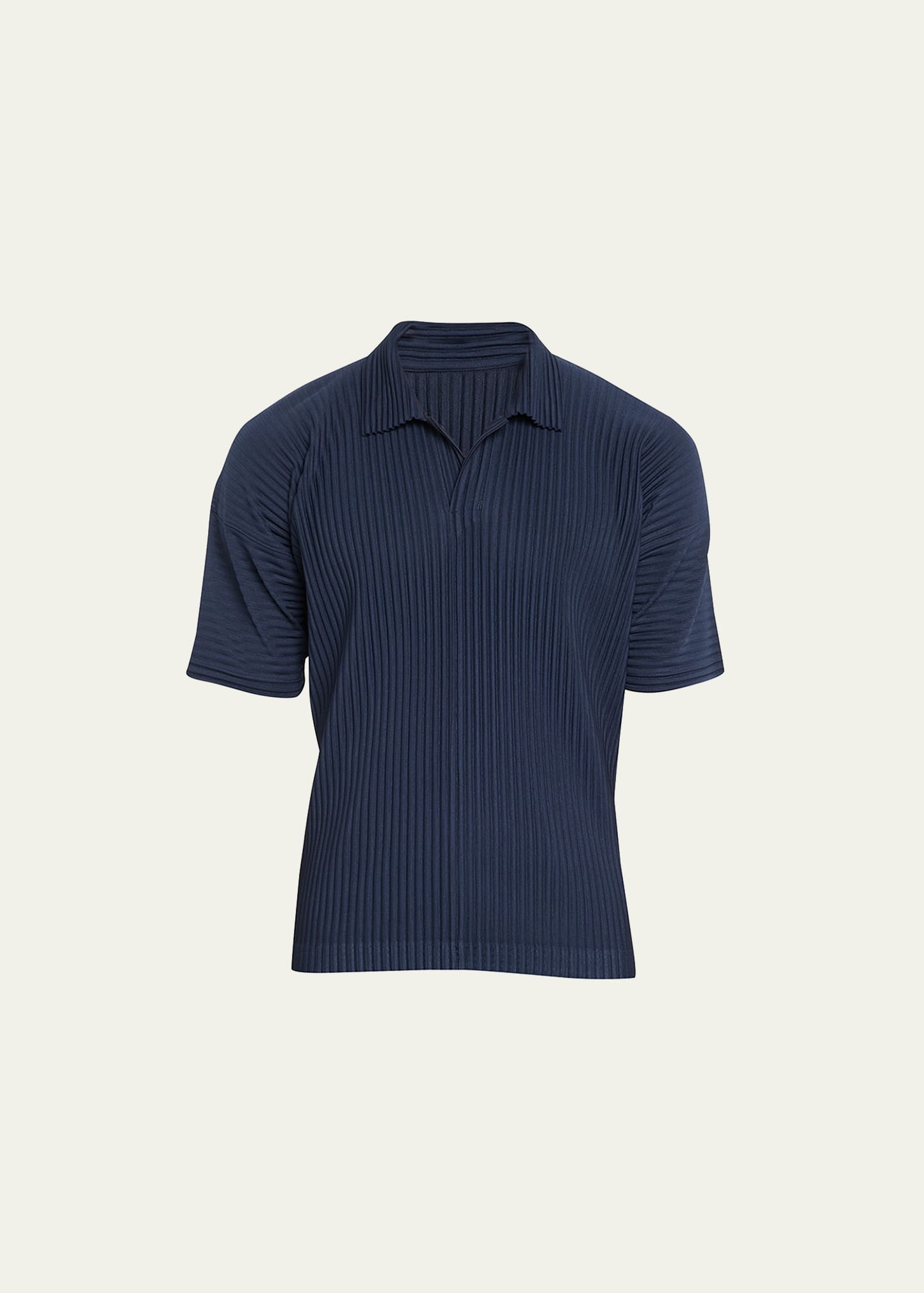 Issey Miyake Midnight Blue Polyester Polo Shirt In Navy