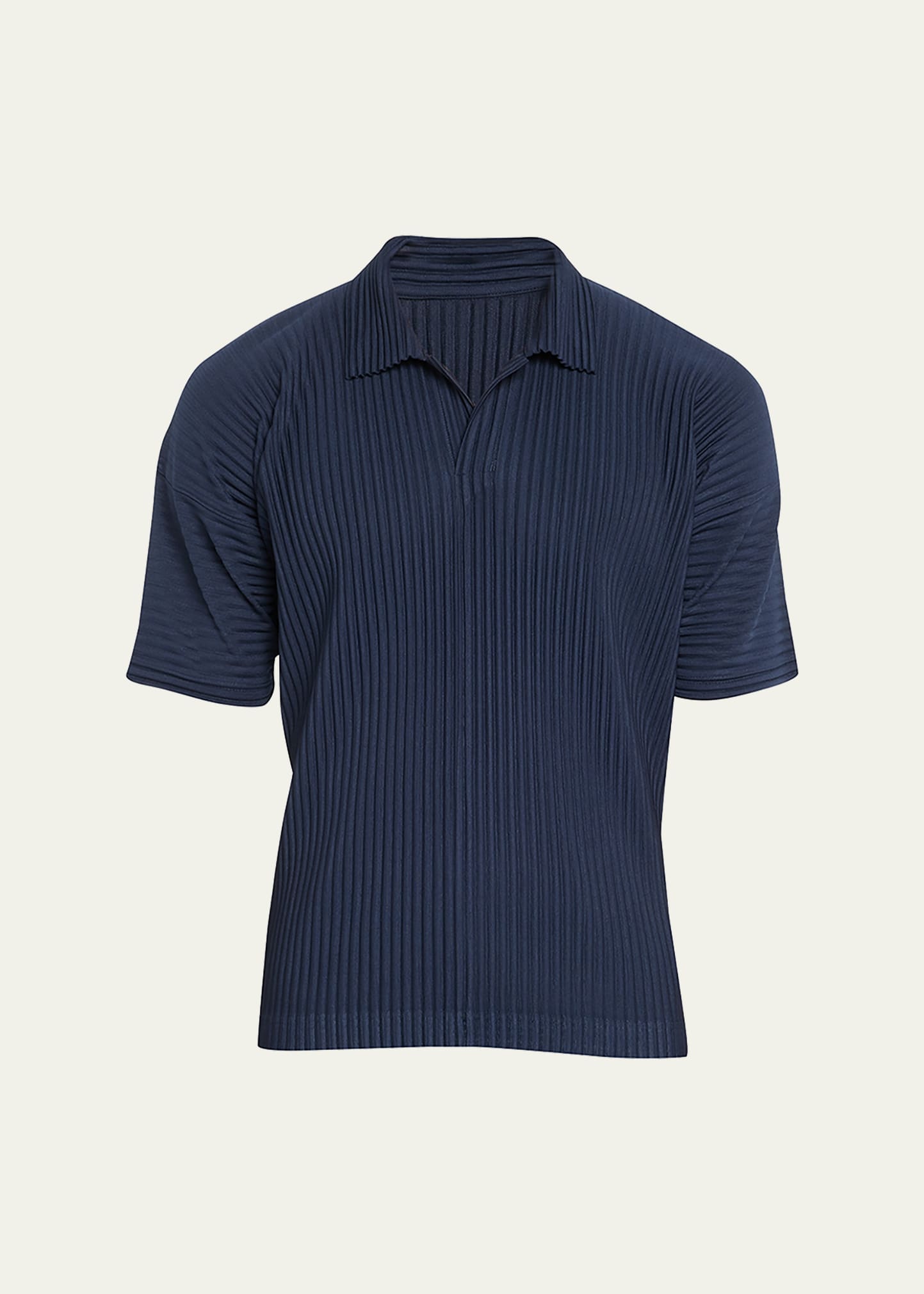 Issey Miyake Midnight Blue Polyester Polo Shirt In Navy