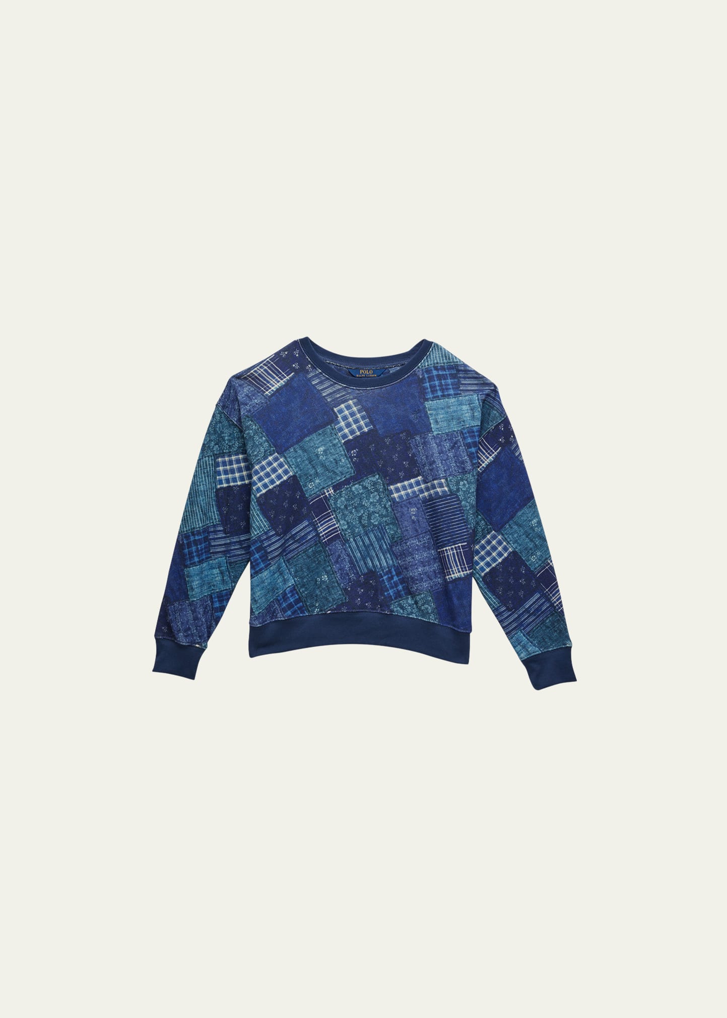 Girl's Multicolor Patchwork-Print Sweatshirt, Size 7-16