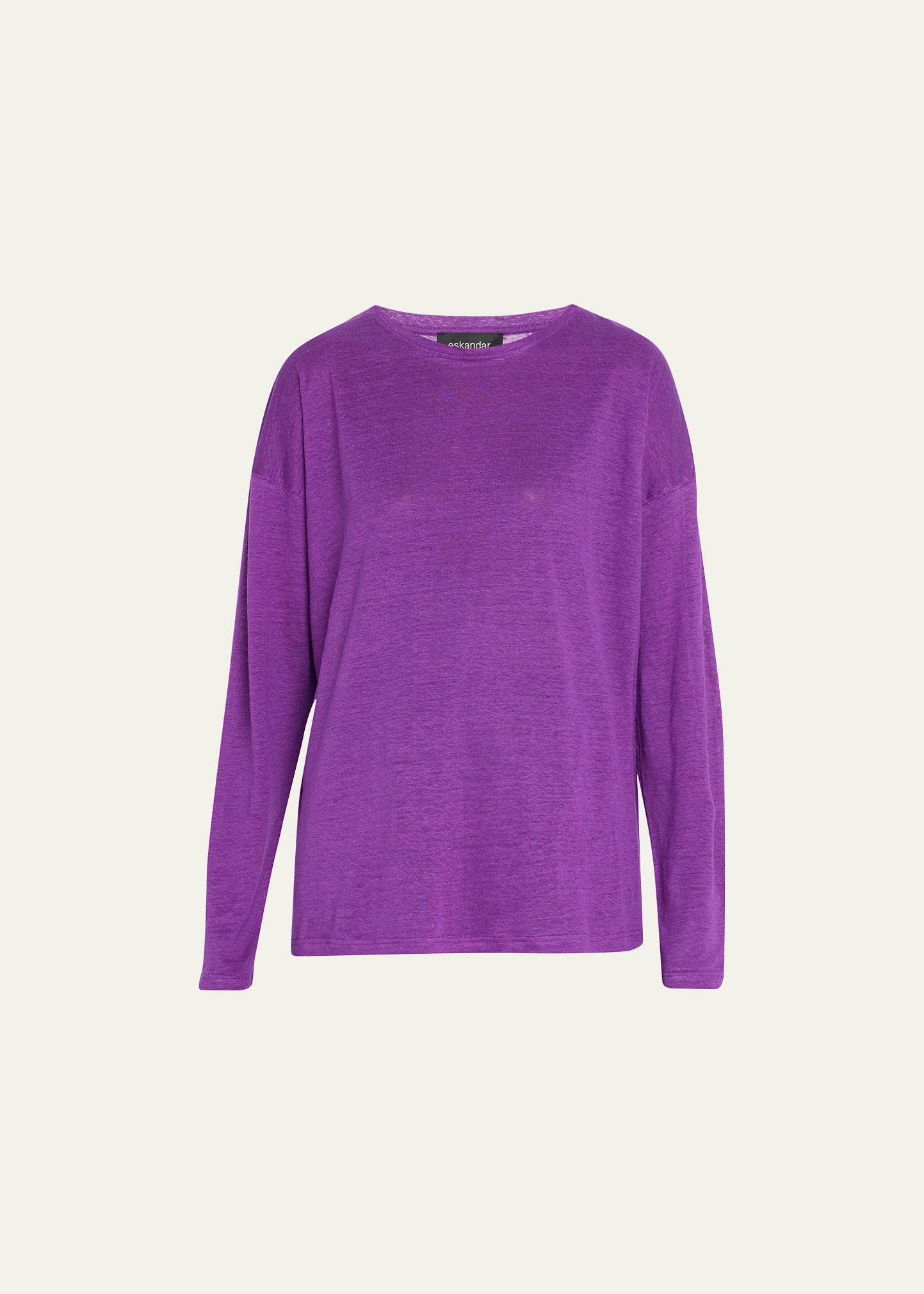 Long-Sleeve Smaller Boat-Neck Top (Mid Plus Length)
