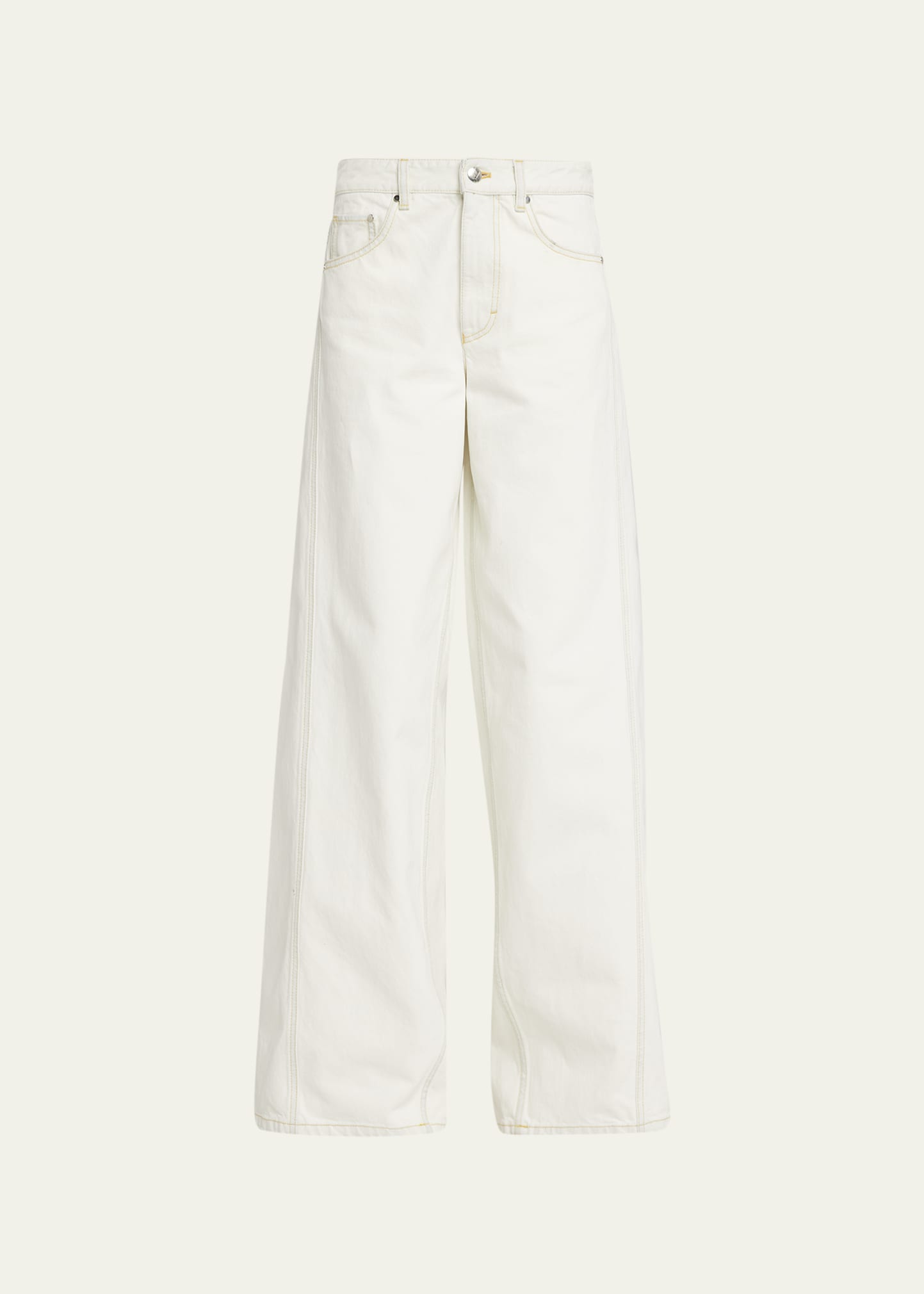 Shop Moncler Genius X Alicia Keys Wide-leg Trousers With Contrast Seams In White