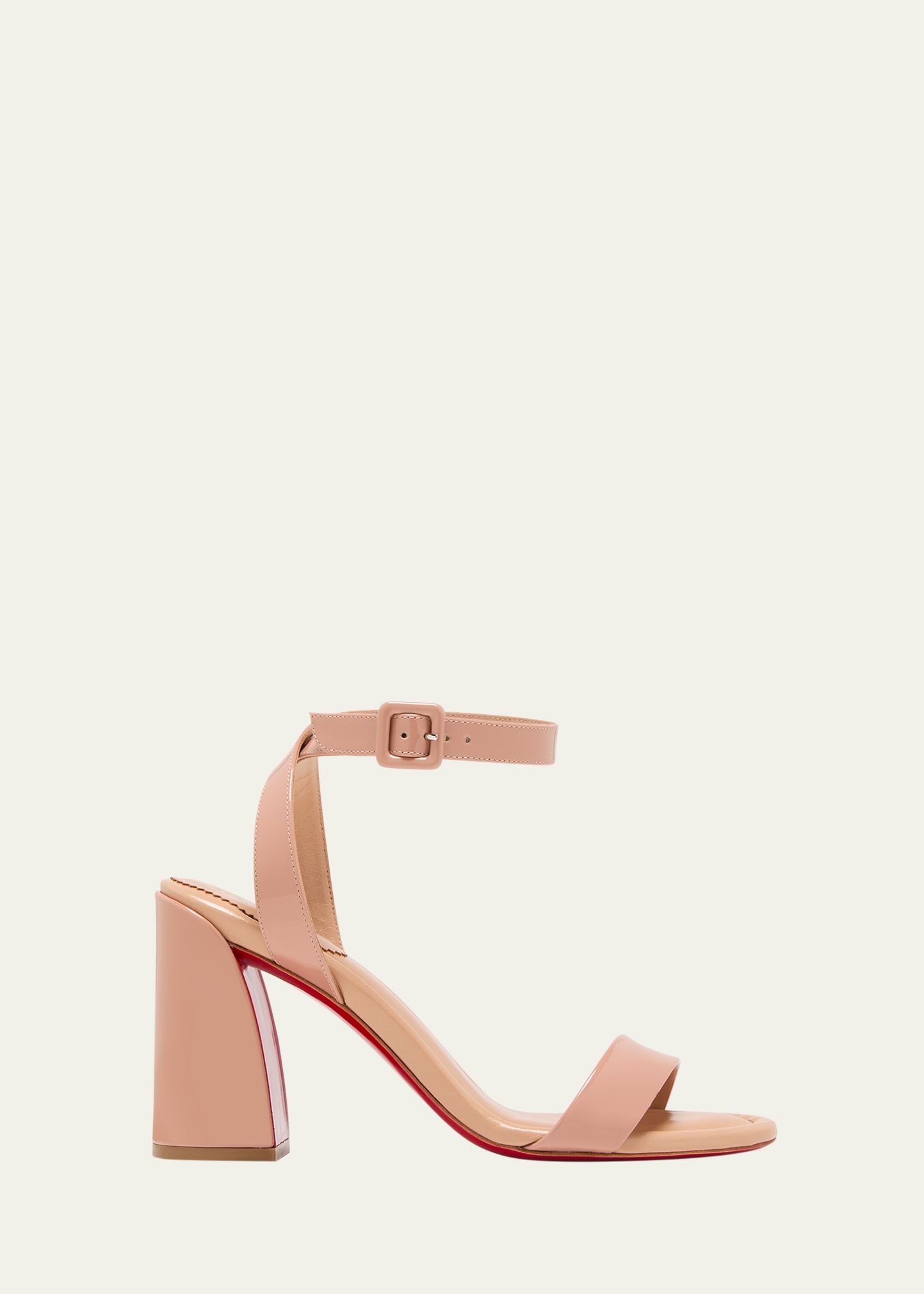Christian Louboutin Miss Sabina Red Sole Ankle-strap Sandals In Nude