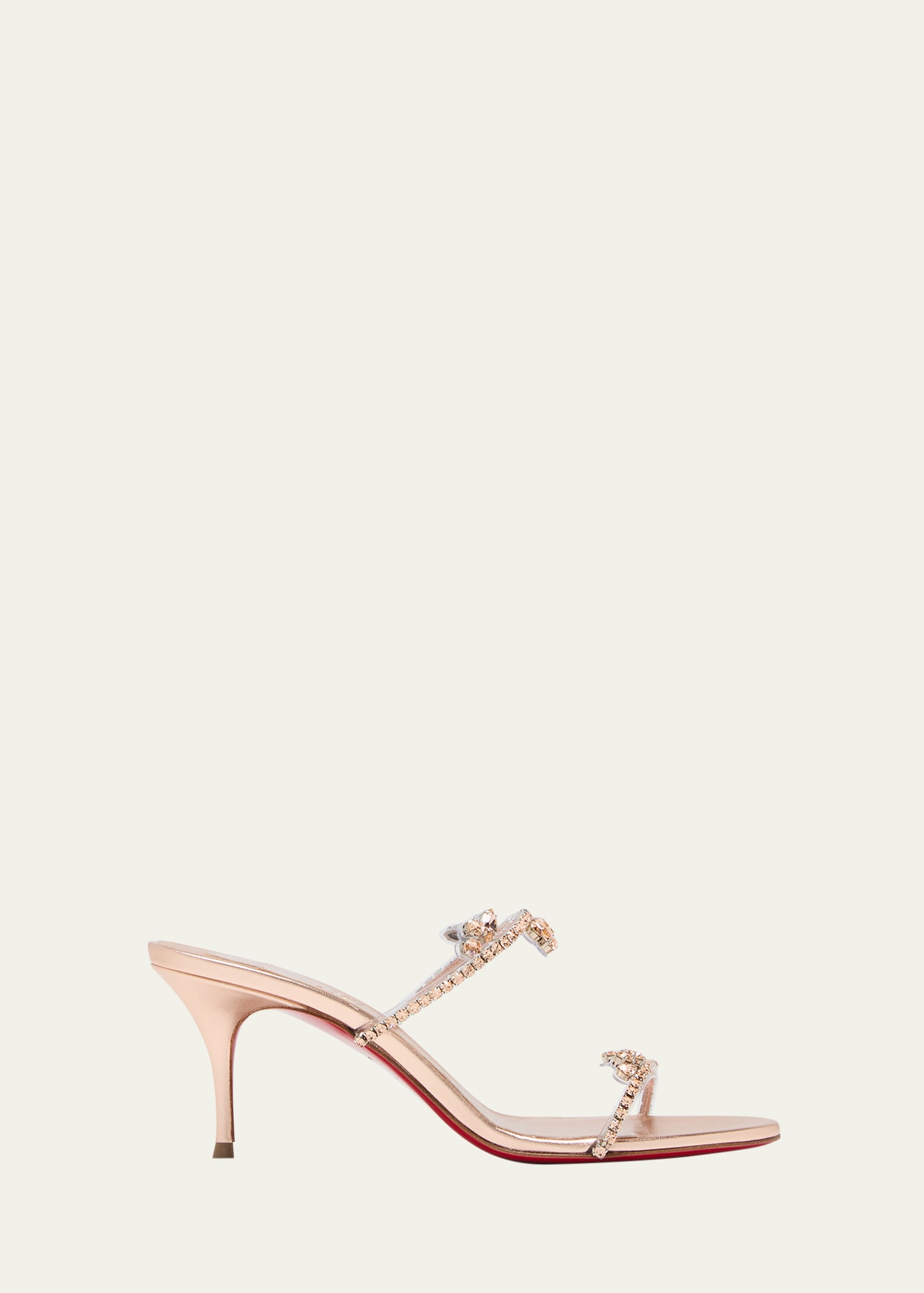 Shop Christian Louboutin Just Queen Crystal Red Sole Mule Sandals In Vers Lechelin Psy