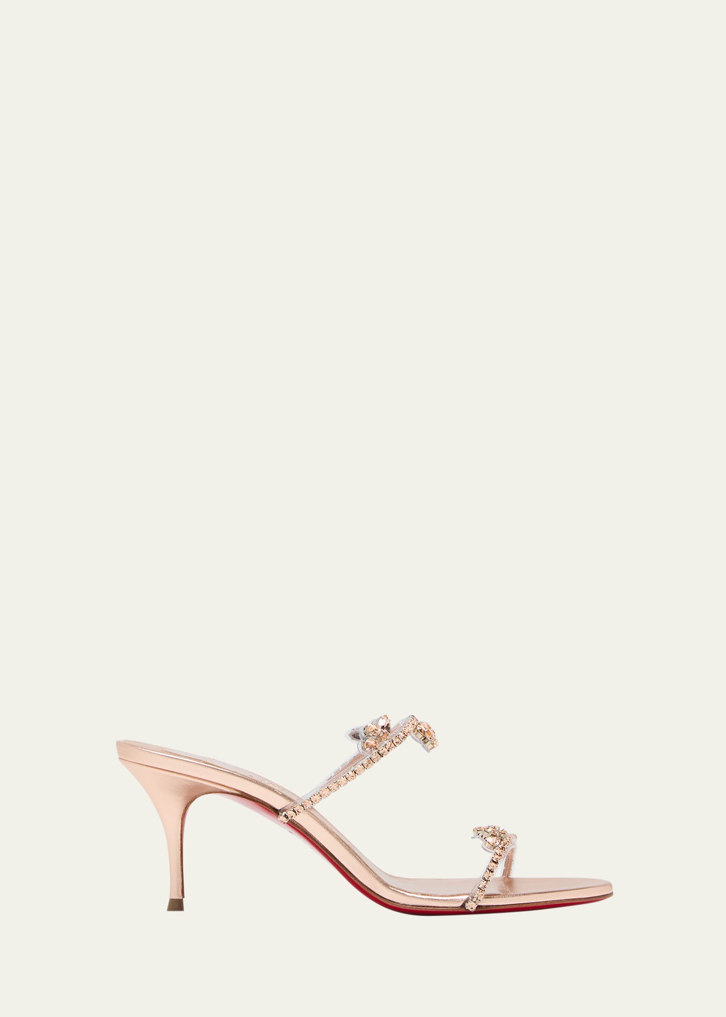 Christian Louboutin Just Queen Crystal Red Sole Mule Sandals In Vers Lechelin Psy