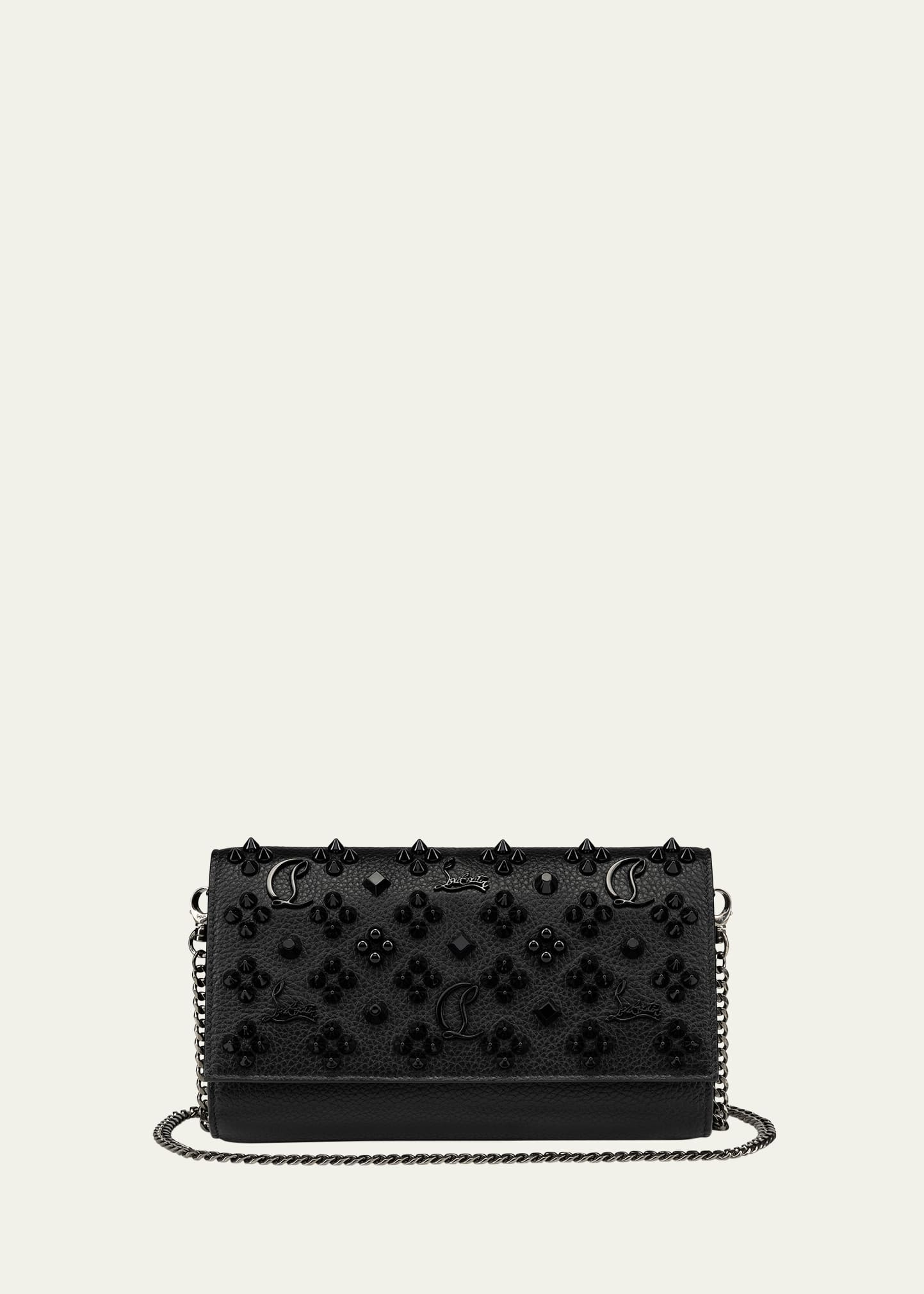 Paloma Wallet On Chain in Leather with Loubinthesky Spikes