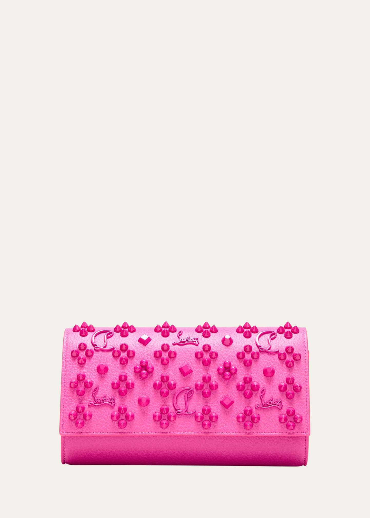 Christian Louboutin Paloma Pika Spike Leather Clutch Bag