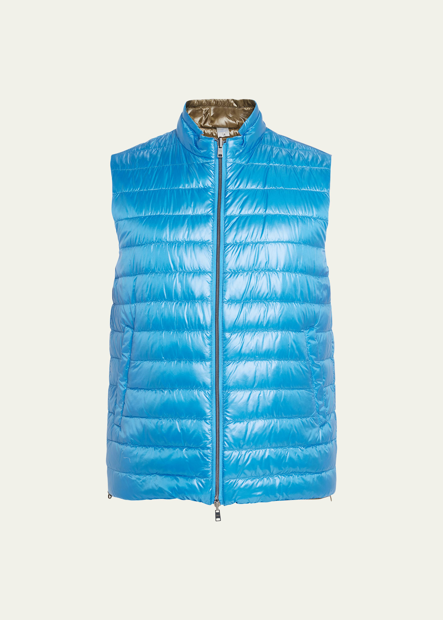 Herno Nuage Nylon Quilted Down Vest In Turquoise