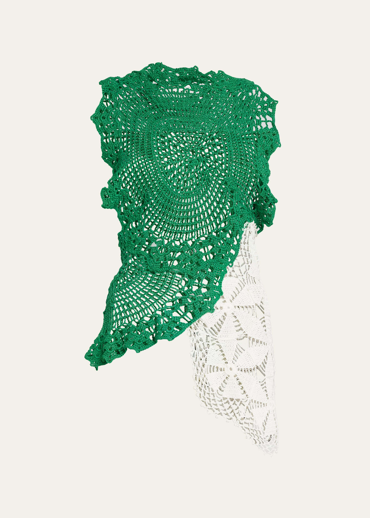 The Row Crochet Asymmetric Chrysta Top In Green