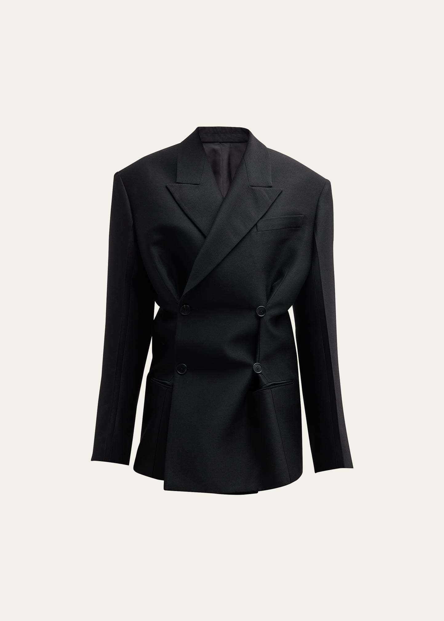 Shop The Row Cosima Double-breasted Blazer Jacket In Black