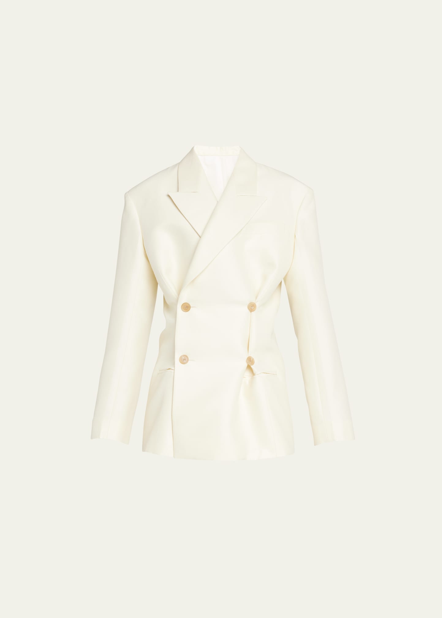 The Row Cosima Double-breasted Blazer Jacket In Pale Moon