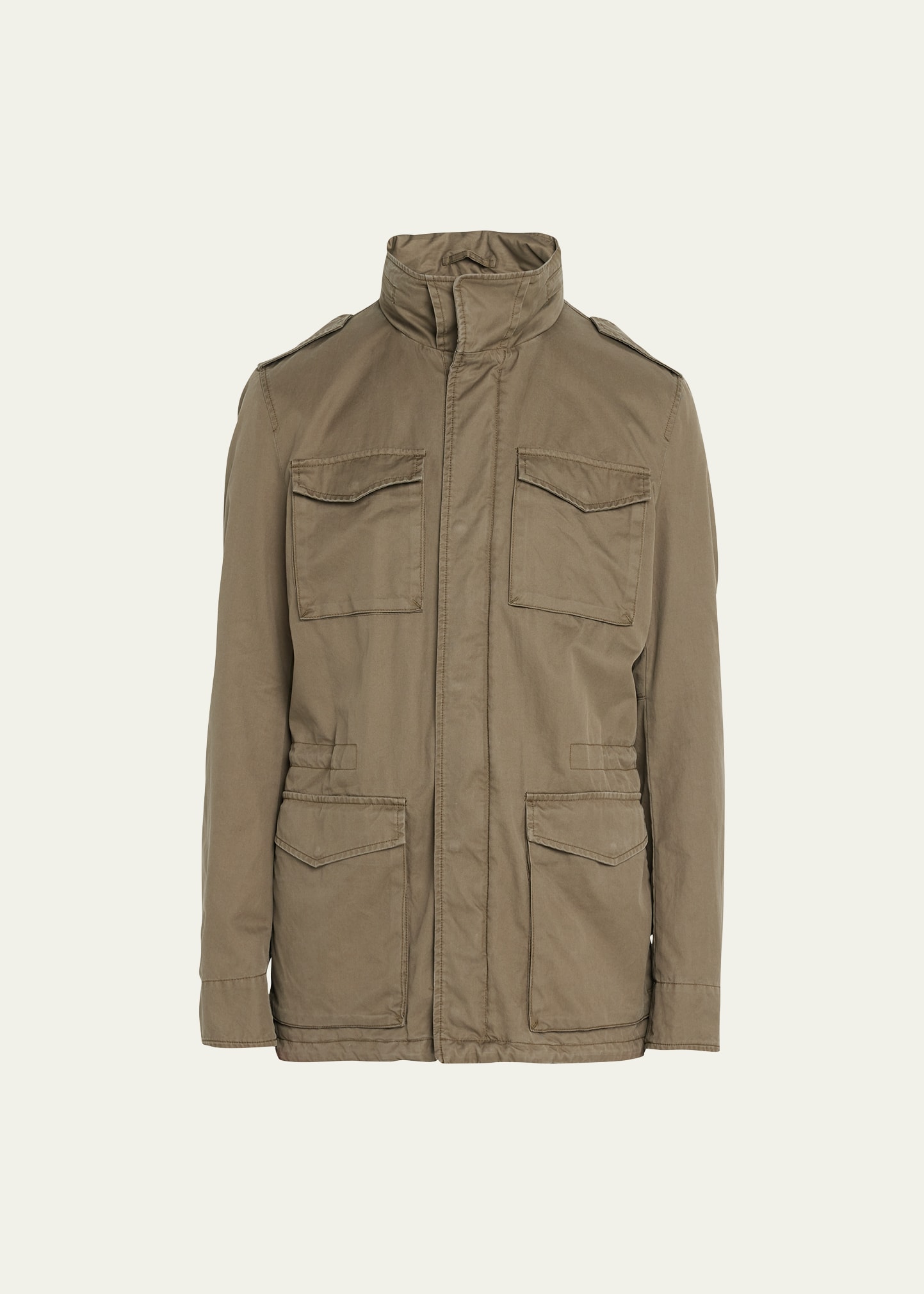 Herno Men's Washed Twill Field Jacket In Dark Military Gre | ModeSens