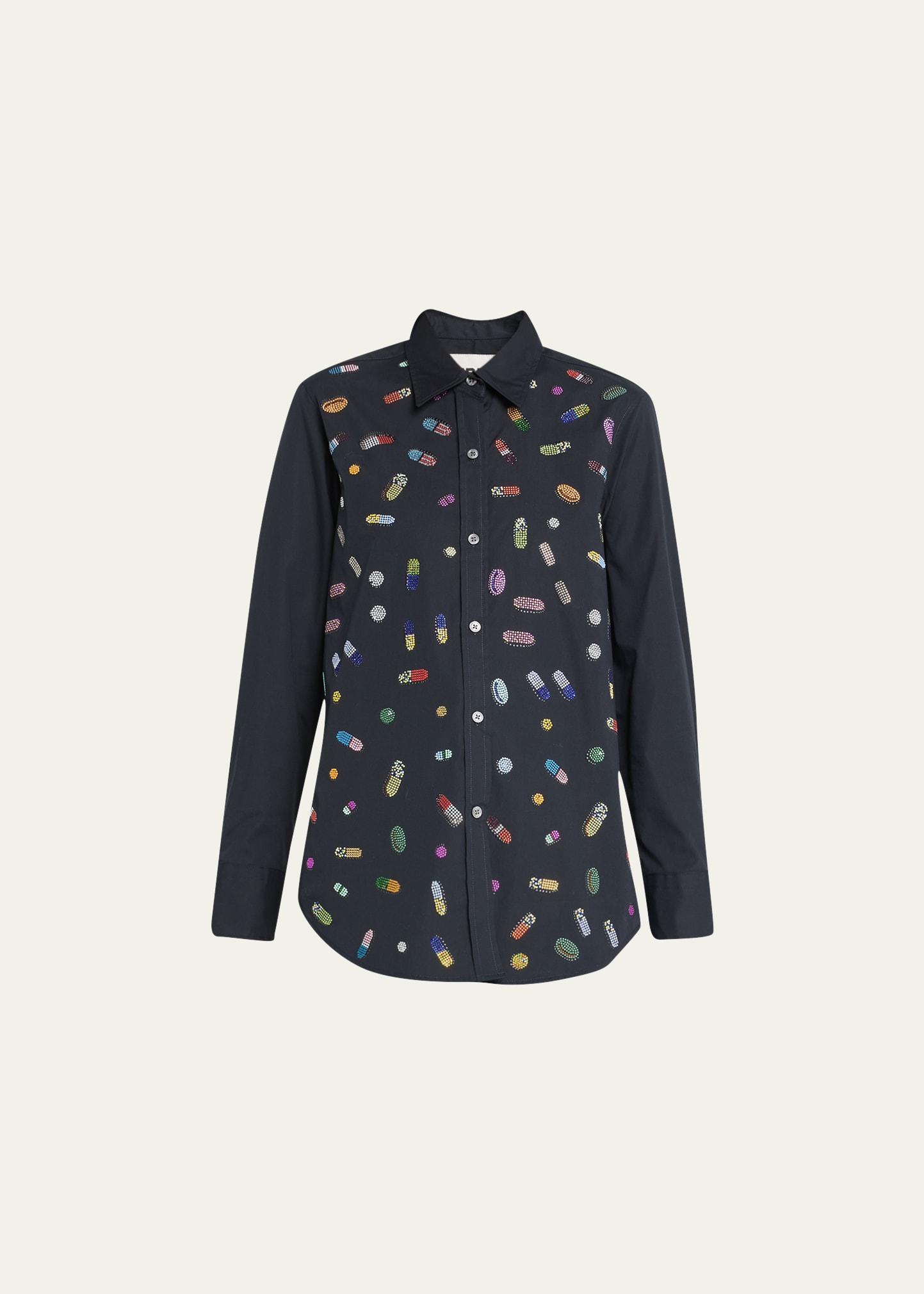 Libertine Mothers Little Helpers Embellished Button-front Shirt In Black