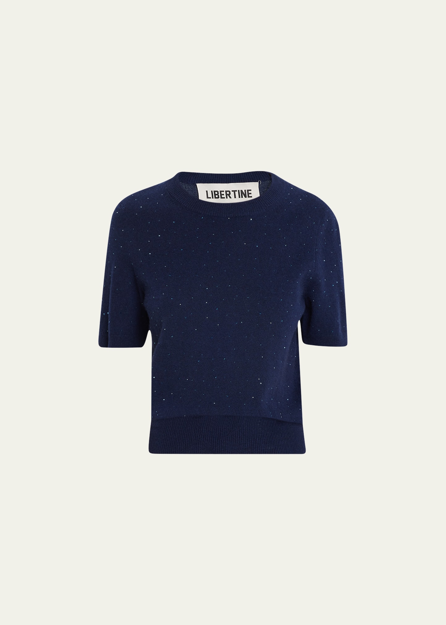 Libertine Stardust Cashmere Sweater With Rhinestone Embellishment In Navy