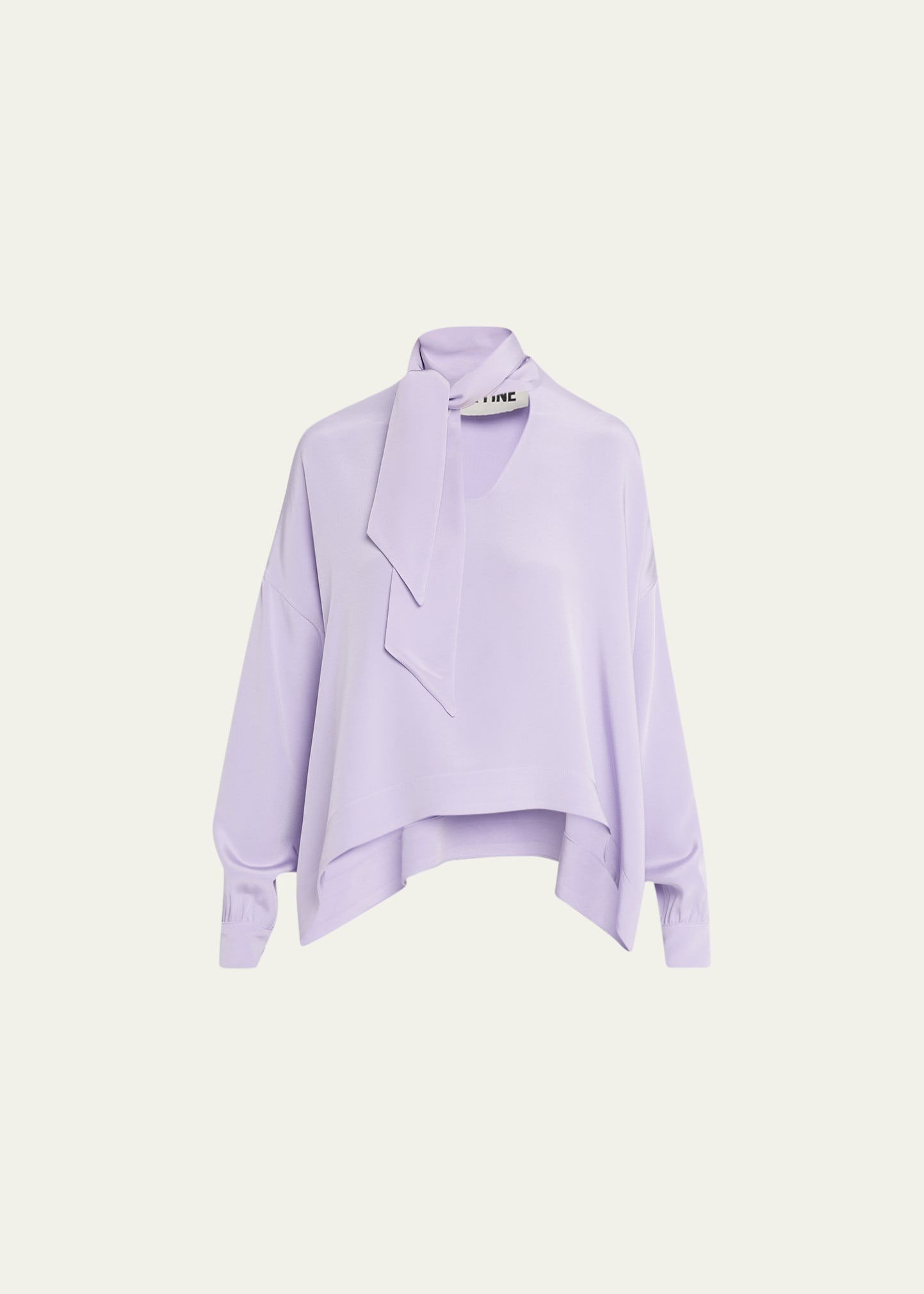 Libertine Powdered Violet Silk Blouse With Tie Collar