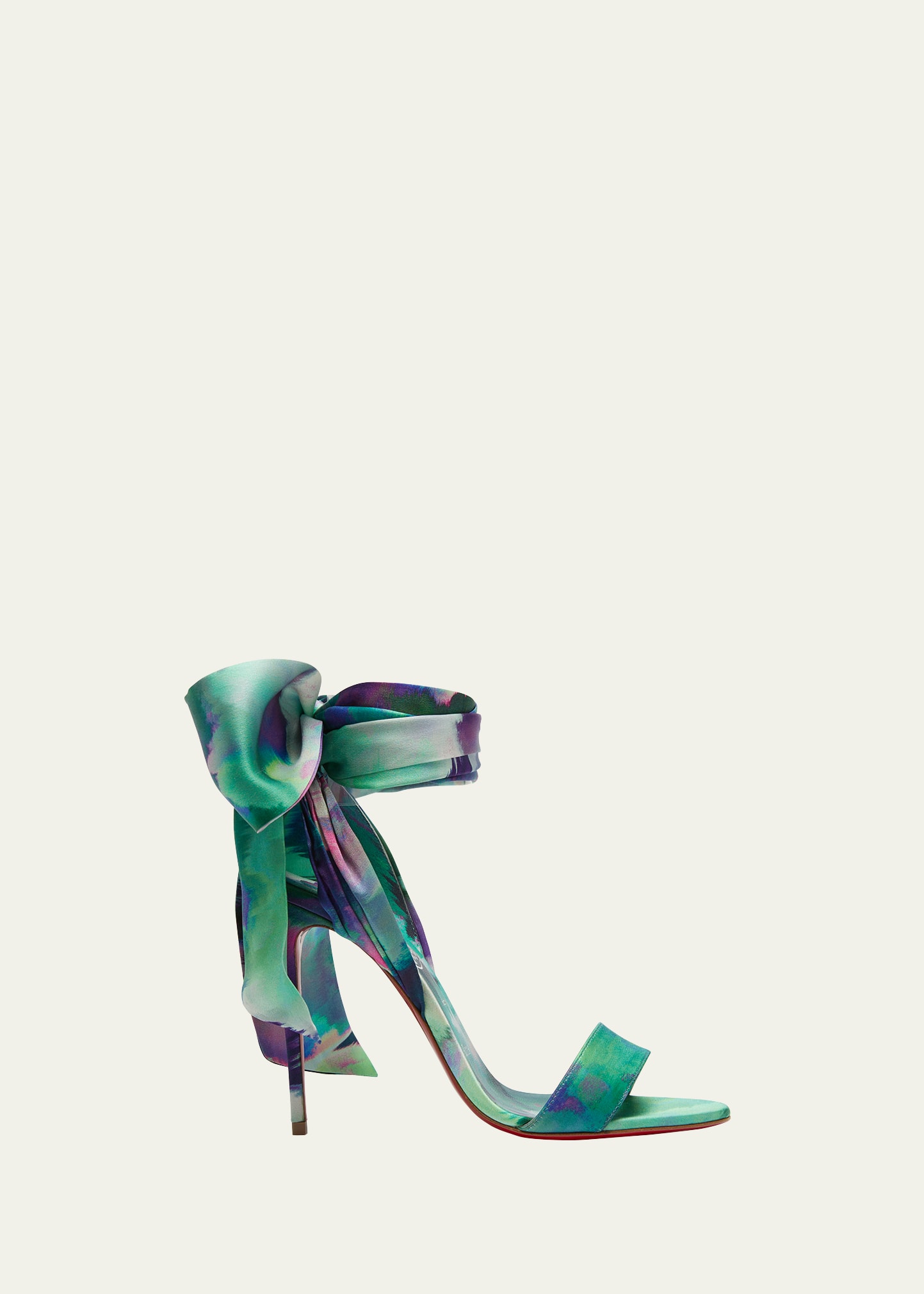 Christian Louboutin Sandale du Desert Silk Heeled Sandals 100 - Multi - 39.5