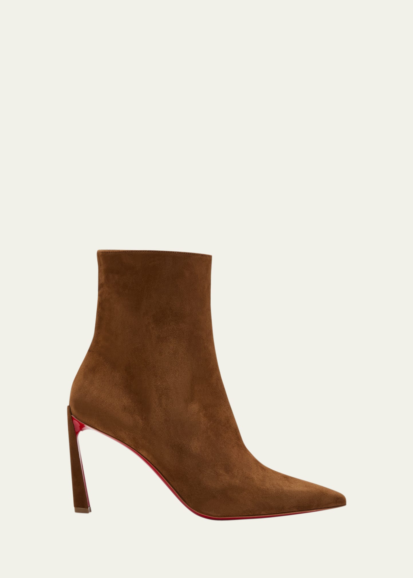 Christian Louboutin Condora Suede Stiletto Red Sole Booties In Rhea