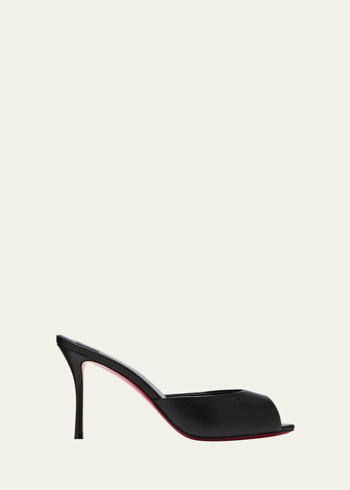 Christian Louboutin Me Dolly Napa Red Sole Slide Sandals In Black