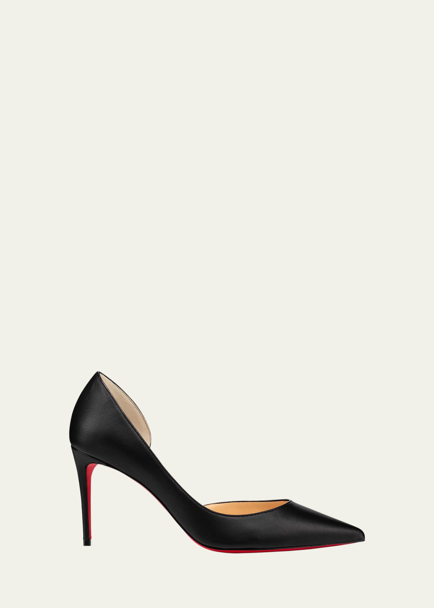 Iriza Leather Half-d'Orsay Red Sole Pumps