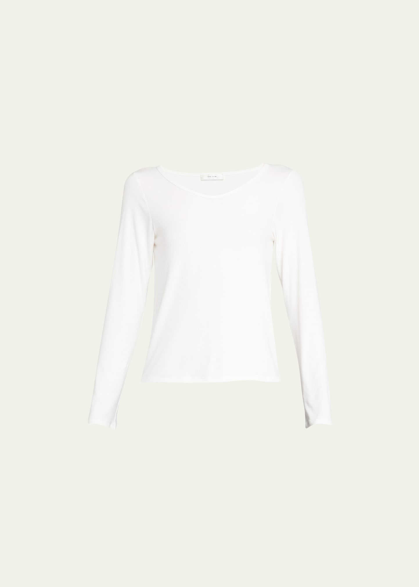 Shop The Row Raya Scoop-neck Long-sleeve Rib Top In White