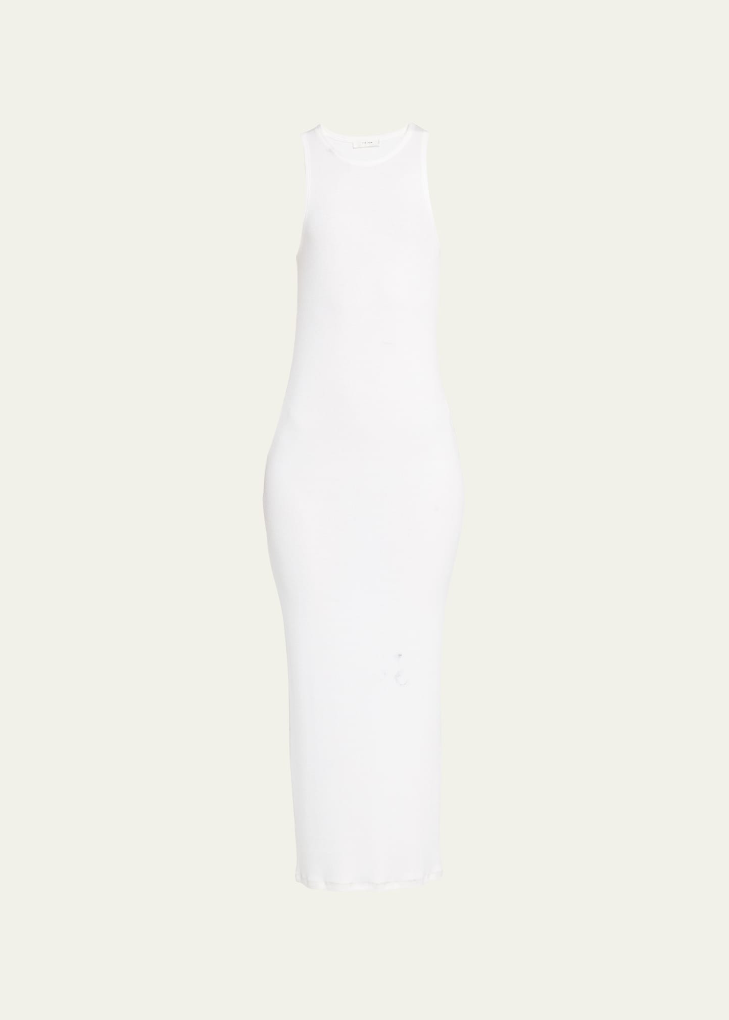 The Row Tikea Sleeveless Rib Maxi Dress In Optic White