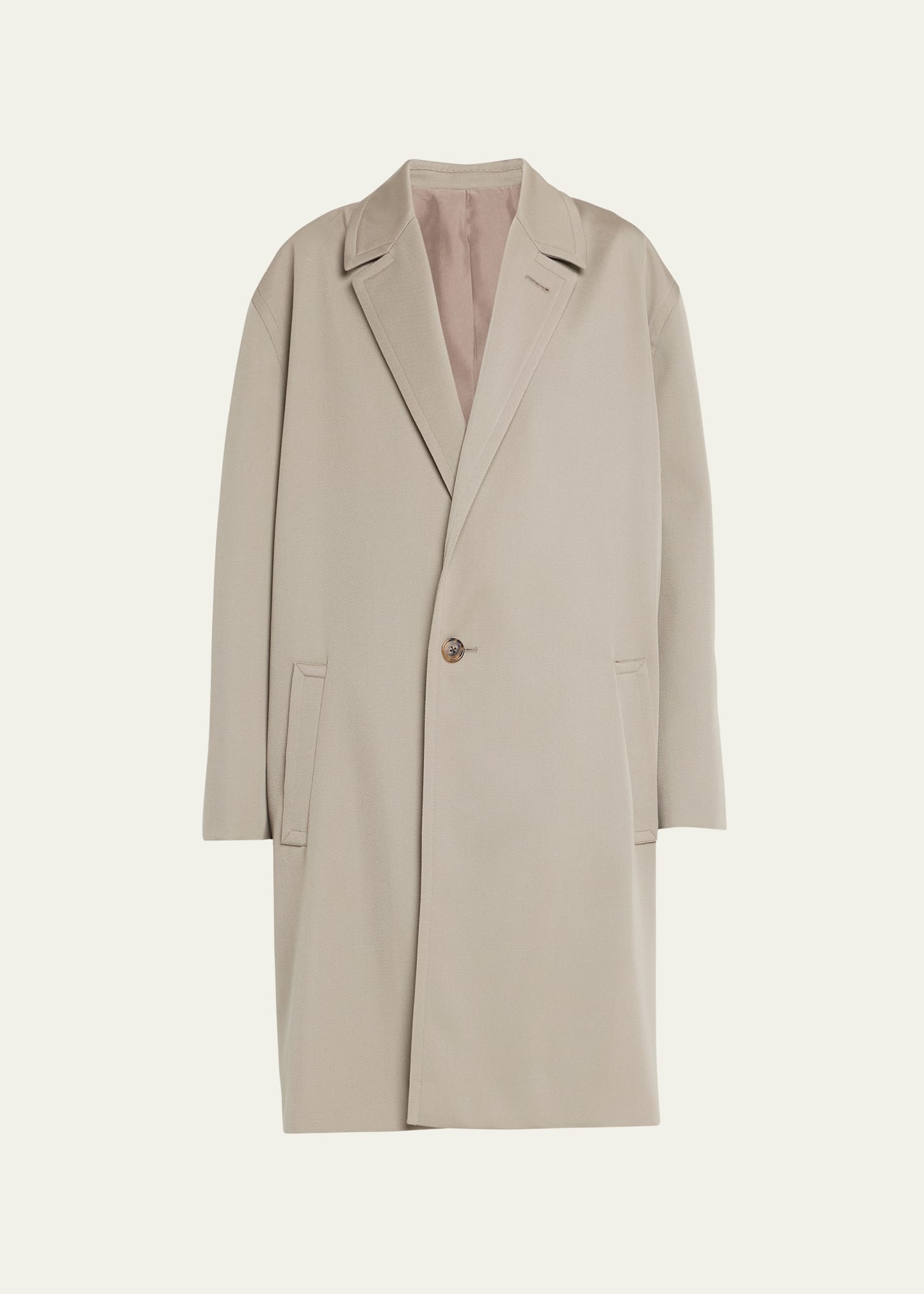 The Row Clancy Wool Top Coat In Taupe