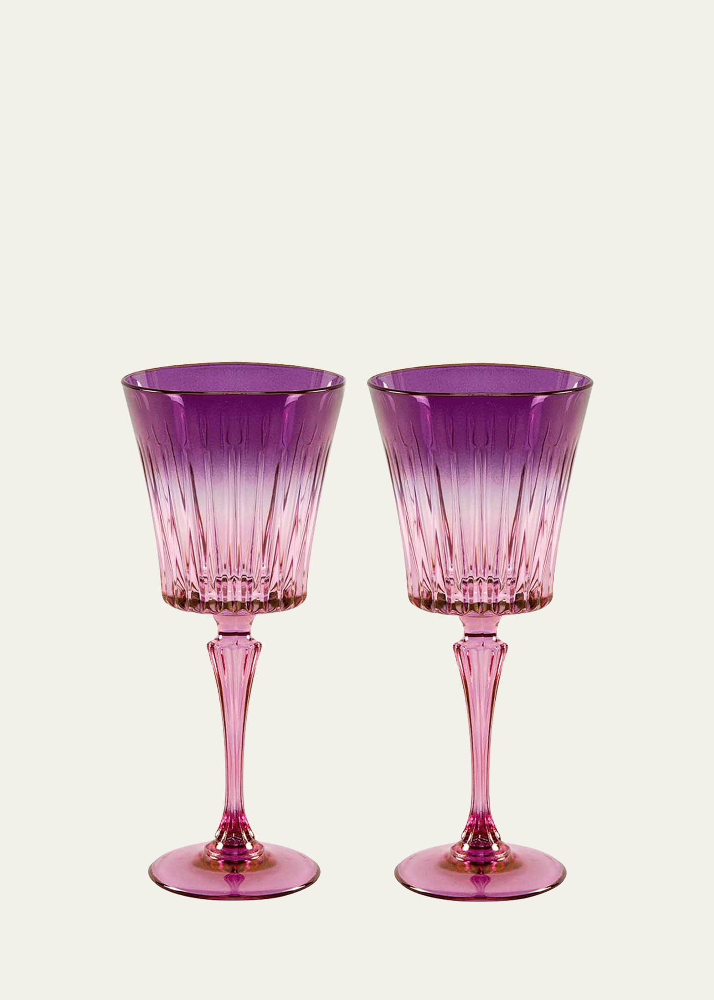Luisa Beccaria Purple Shaded Stemmed Wine Glasses, Set Of 2 In 271s Shaded From