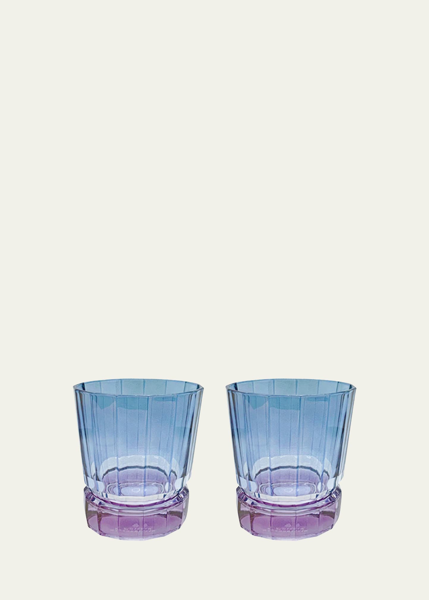 Luisa Beccaria Blue Shaded Short Glass Tumblers, Set of 2