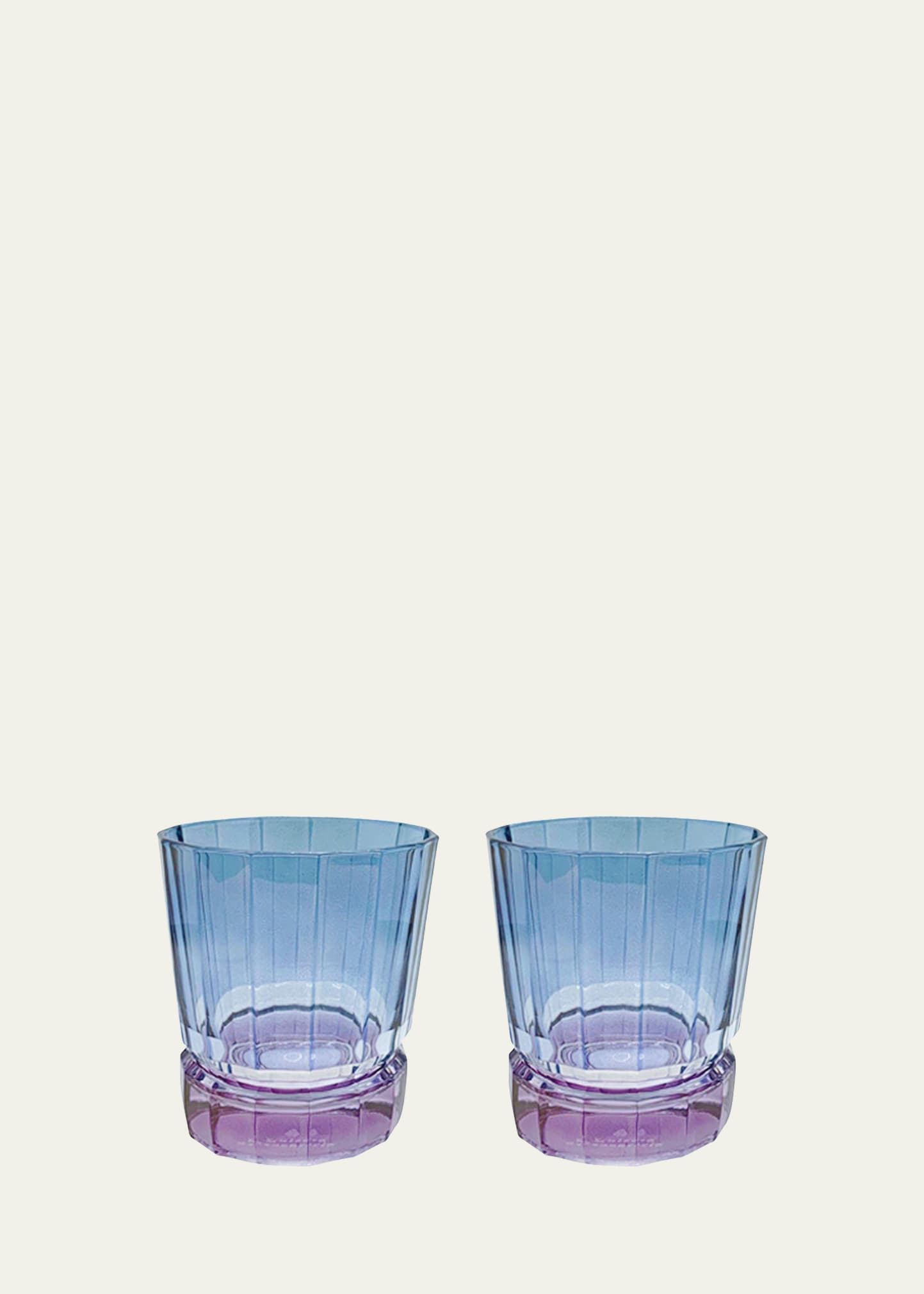 Luisa Beccaria Blue Shaded Short Glass Tumblers, Set Of 2 In 405s Shaded From