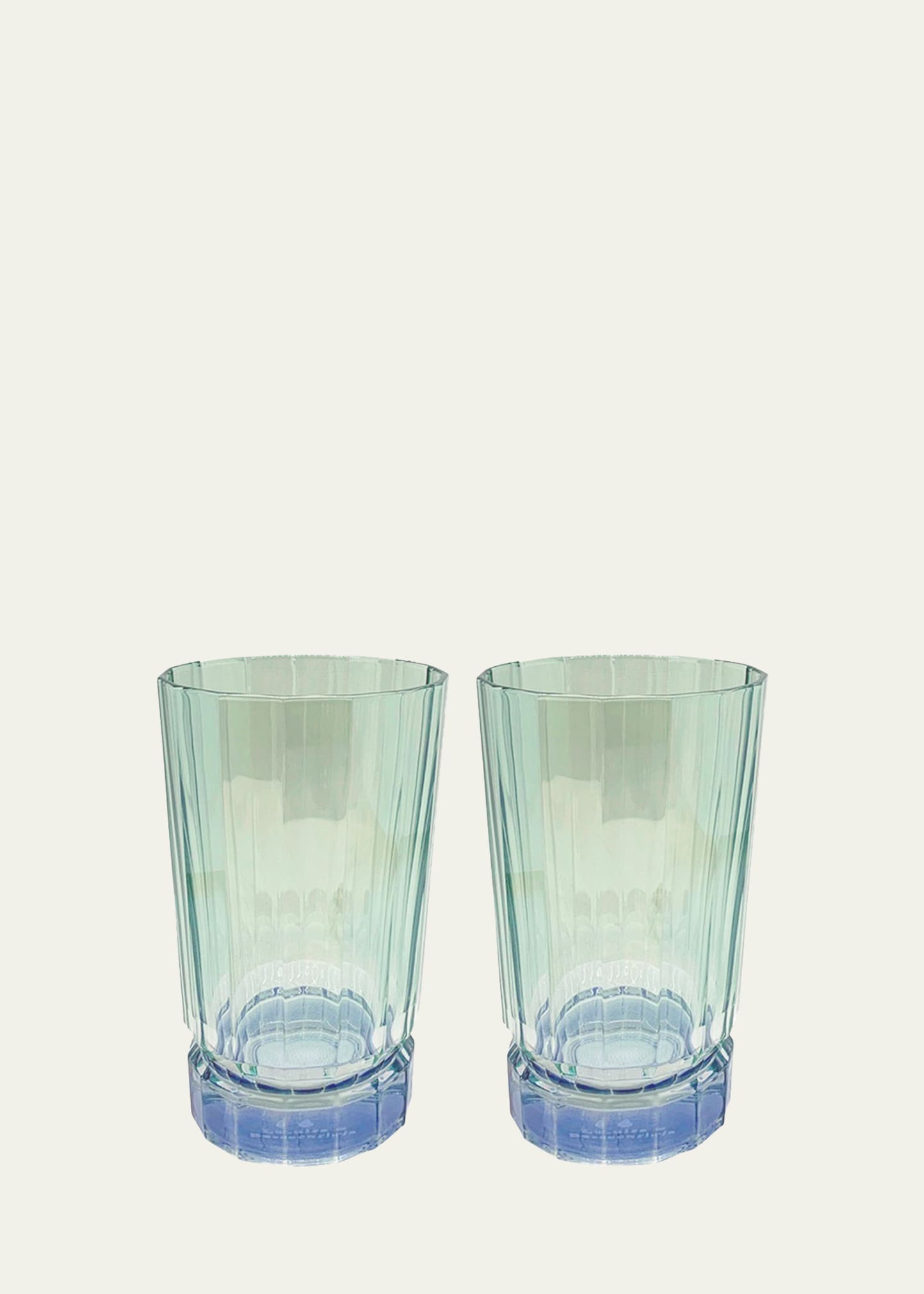 Luisa Beccaria Green Shaded Glass Tumblers, Set Of 2 In 592s Shaded From