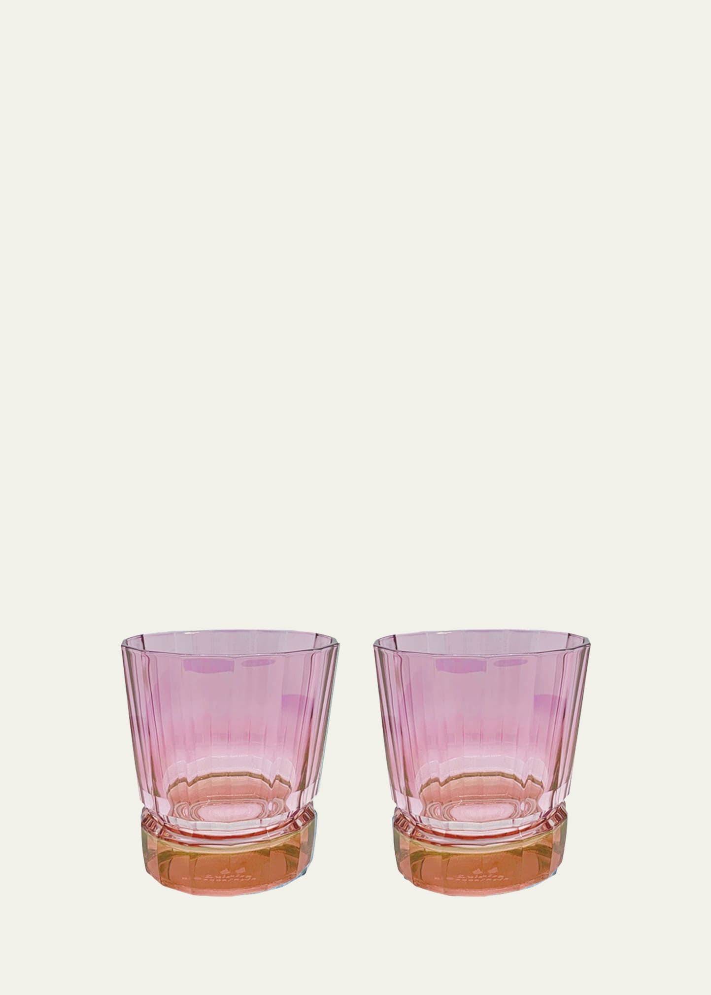 Luisa Beccaria Pink Shaded Short Glass Tumblers, Set of 2